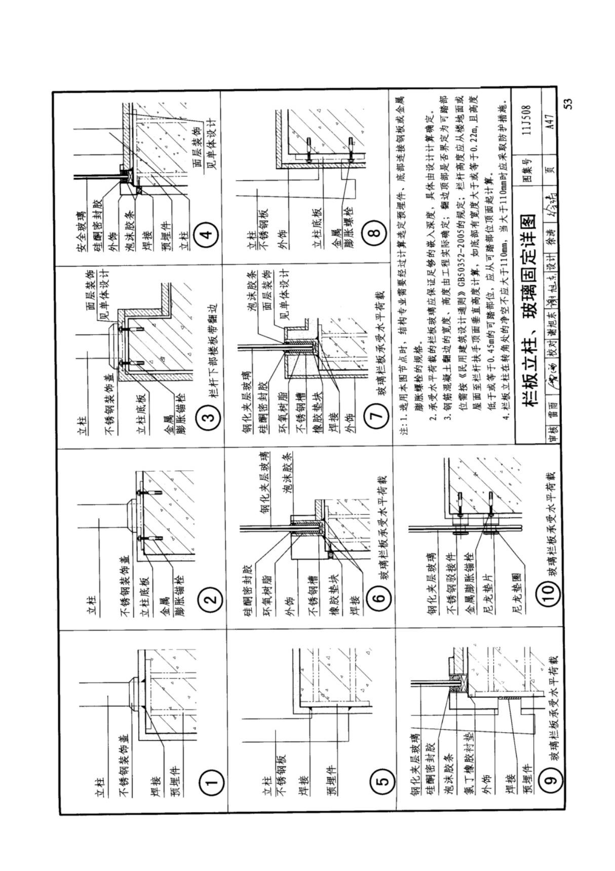 国标图集11J508建筑玻璃应用构造-栏板隔断地板吊顶水下玻璃挡烟垂壁国家建筑标准设计图集电子版NEW 2