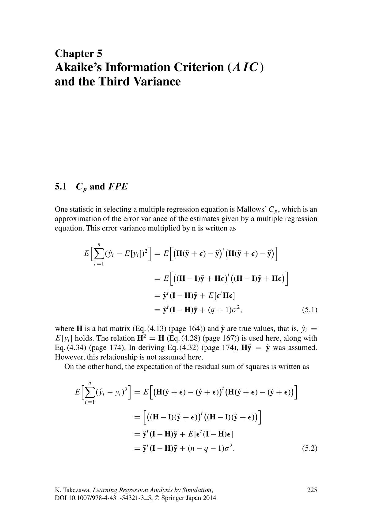 Akaikes Information Criterion (AIC) and the Third Variance