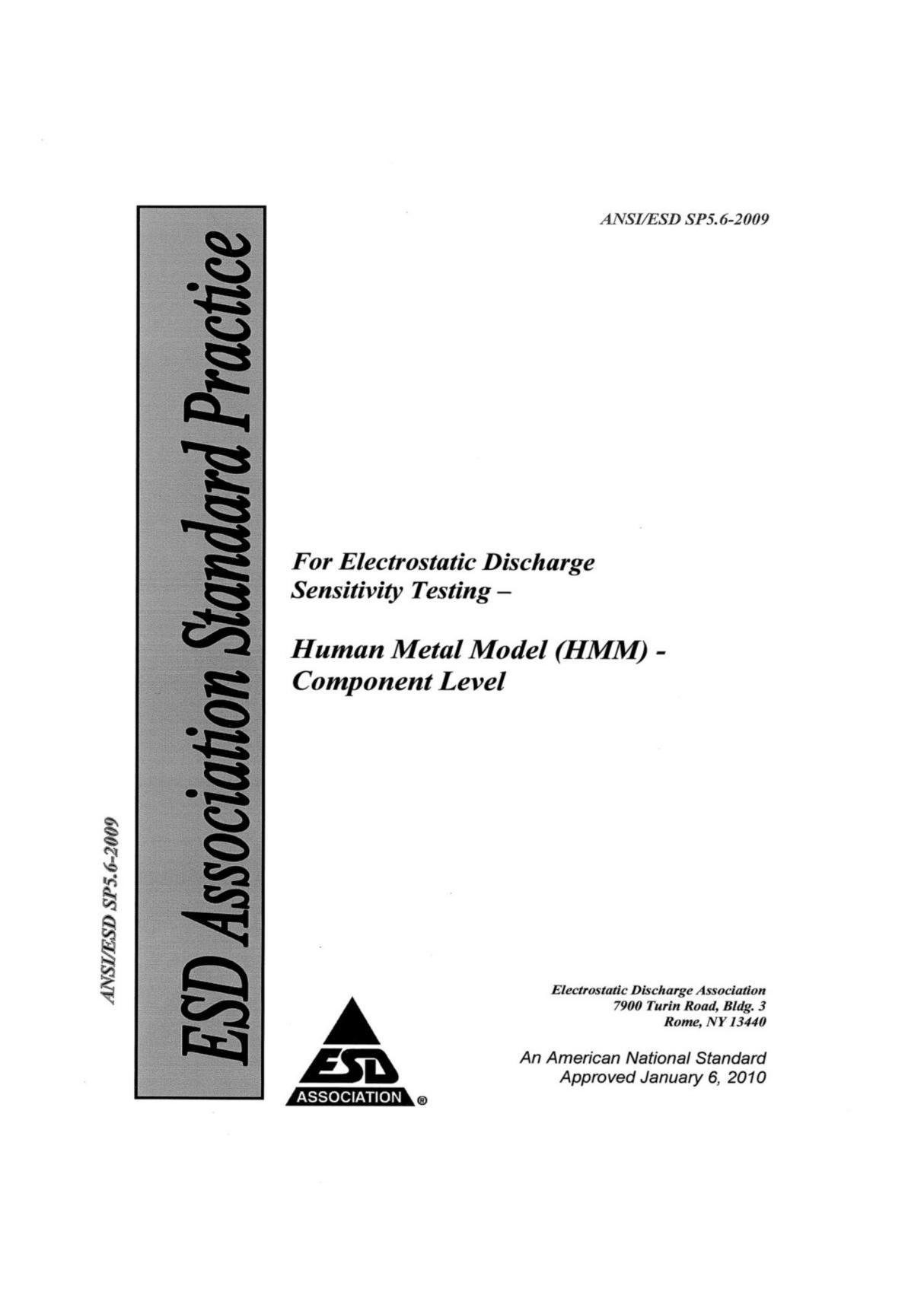 (高清正版)ANSI ESD SP5.6-2009人体金属模型(HMM)组件级(高清正版)