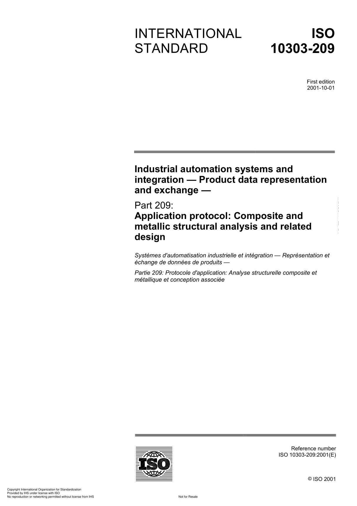 ISO 10303-209 Industrial automation systems and integration  Product data representation and exchange