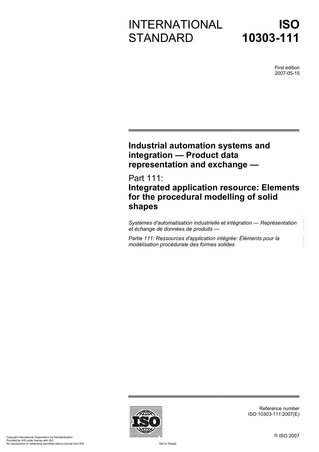 ISO 10303-111 Industrial automation systems and integration  Product data representation and exchange