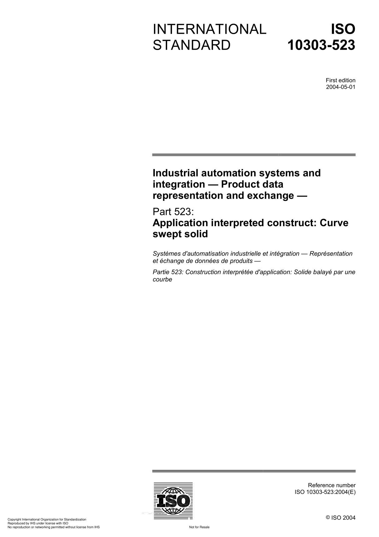 ISO 10303-523 Industrial automation systems and integration  Product data representation and exchange