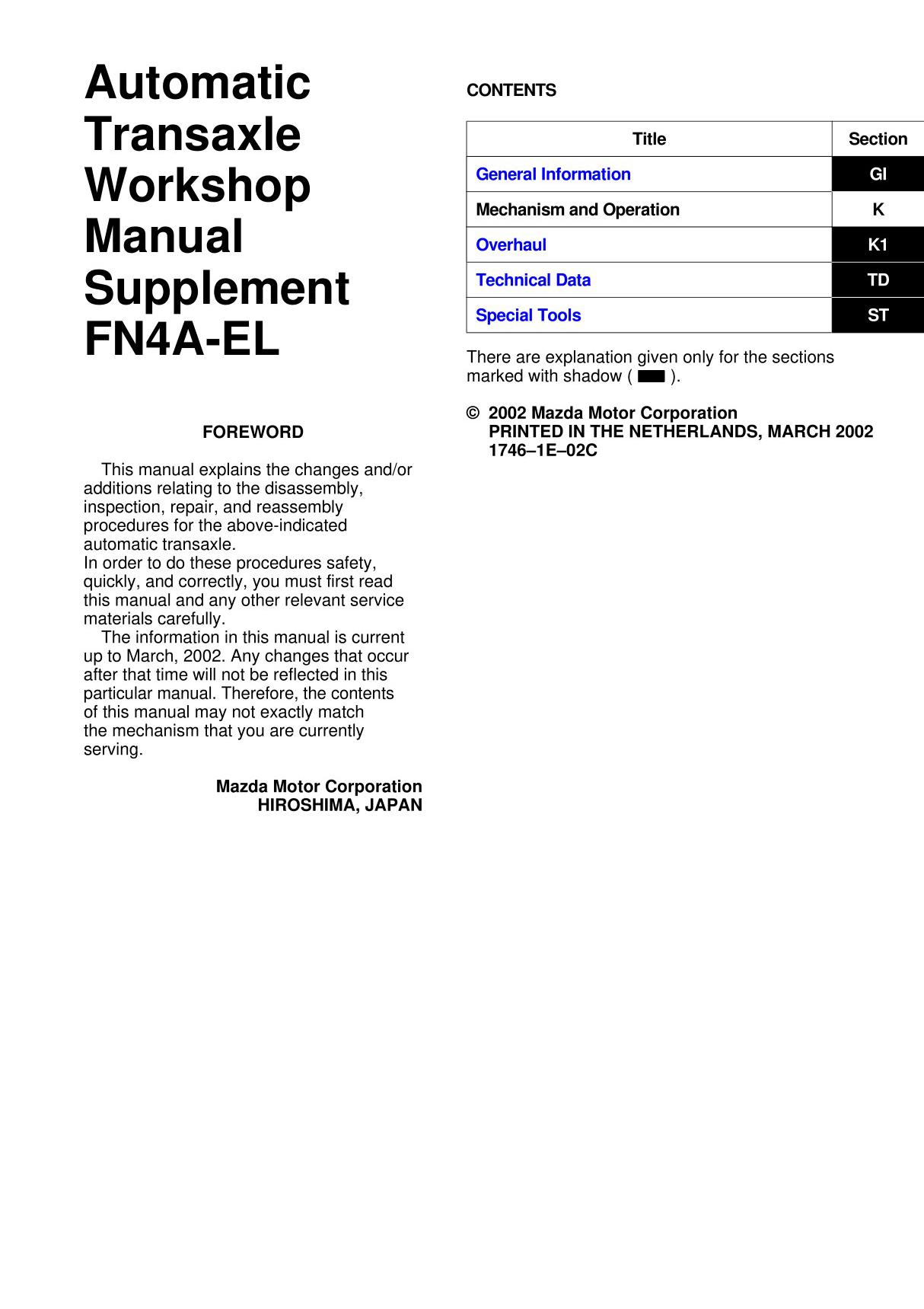 马自达6维修手册Mazda6 English 1746-1E-02C