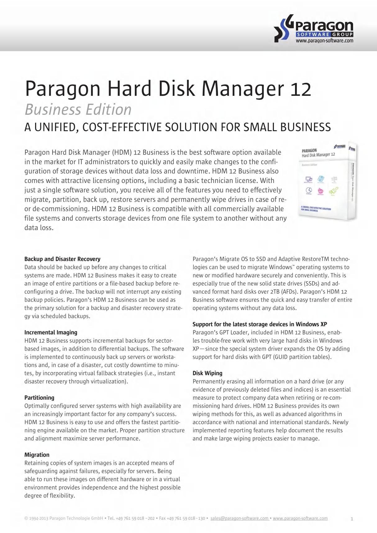 Paragon Hard Disk Manager 12