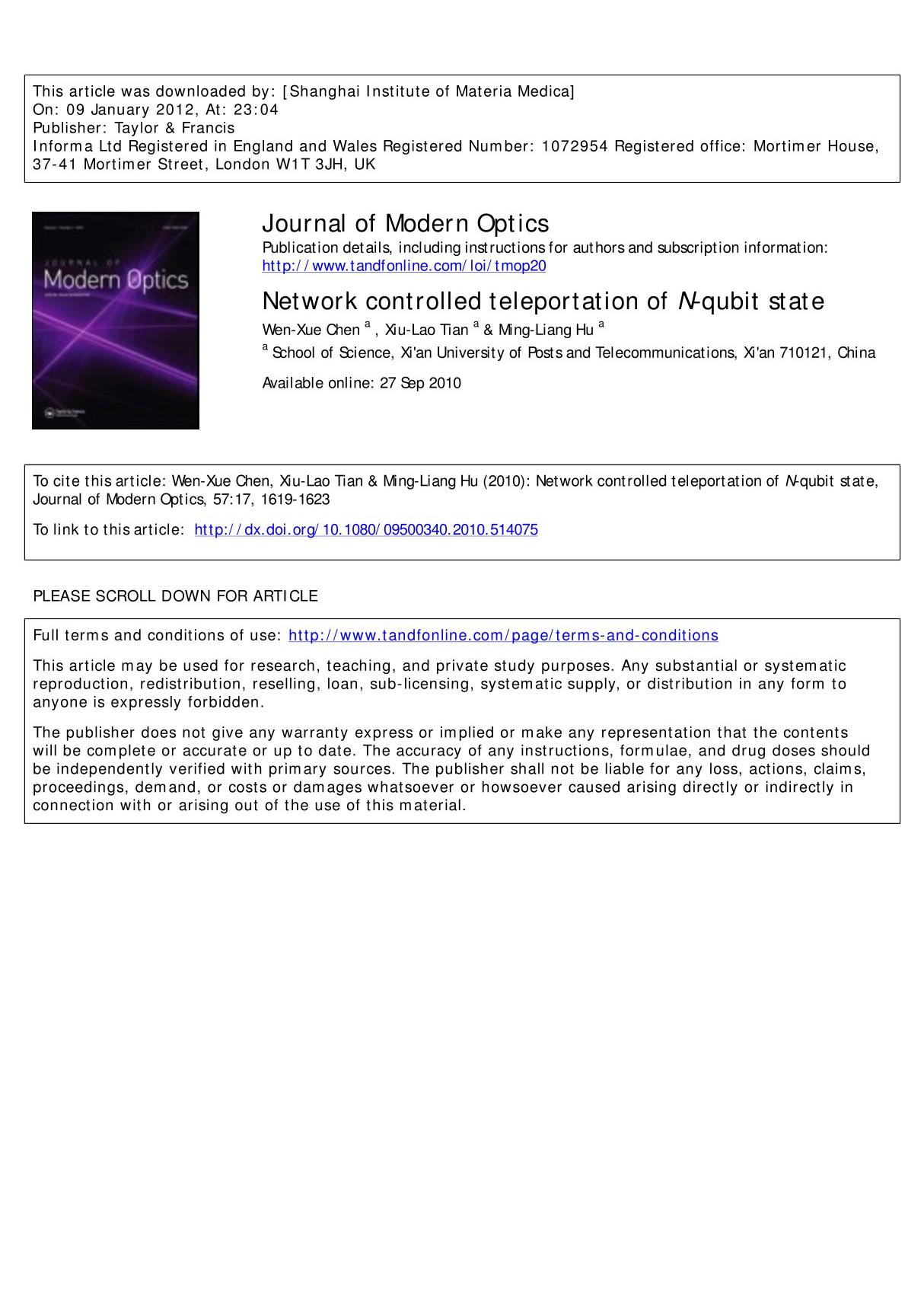 Journal of Modern Optics