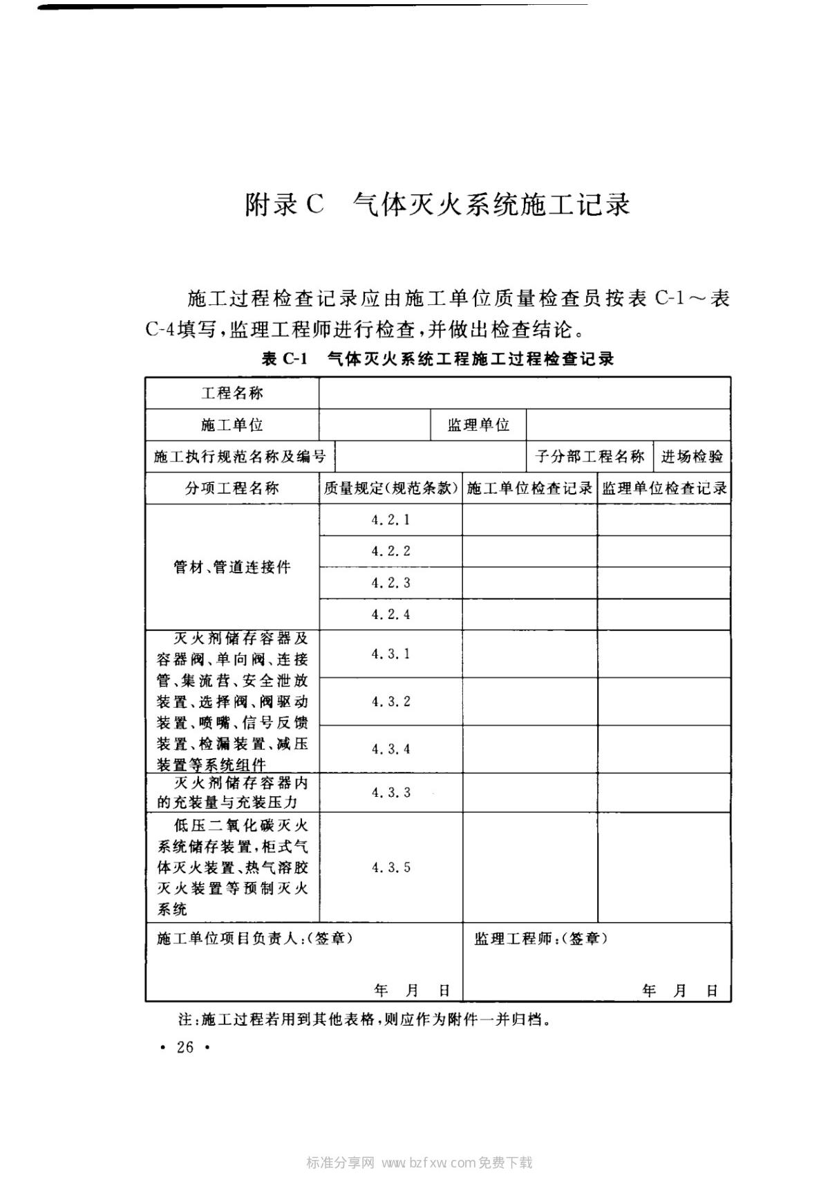 最新国家标准GB 50263-2007 气体灭火系统施工及验收规范(附条文说明) 2