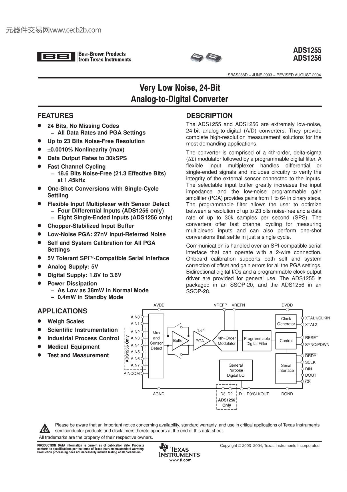 ADS1256IDB中文资料