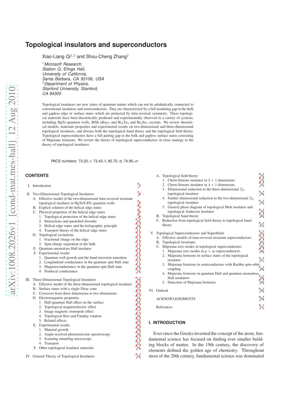 Topological insulators and superconductors