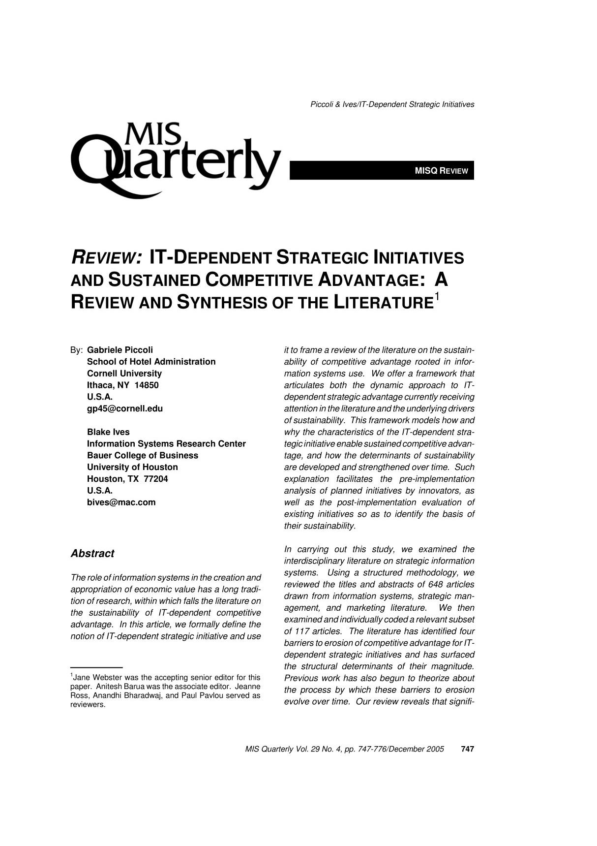 review itdependent trategic nitiatives and ustained回顾itdependent战略nitiatives和支持