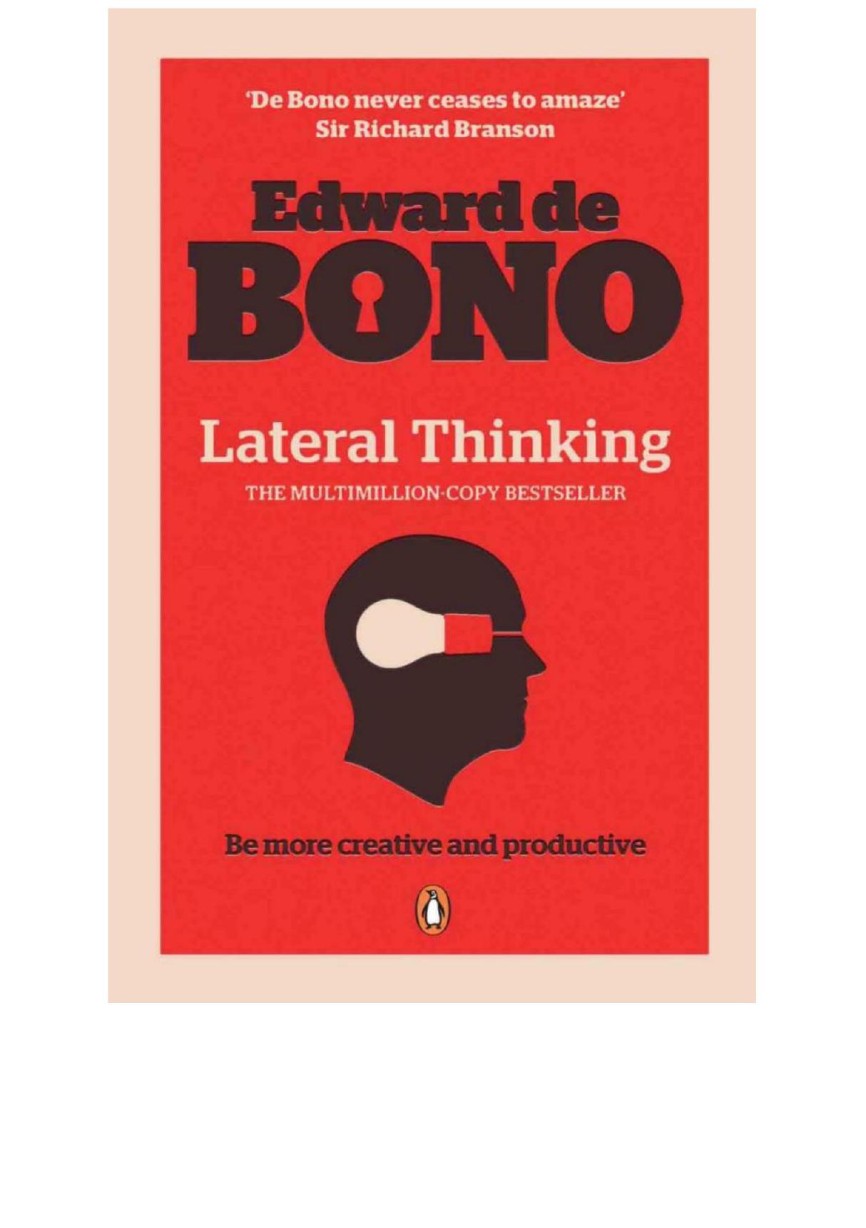 Lateral Thinking - Edward De Bono英文版原版电子版下载