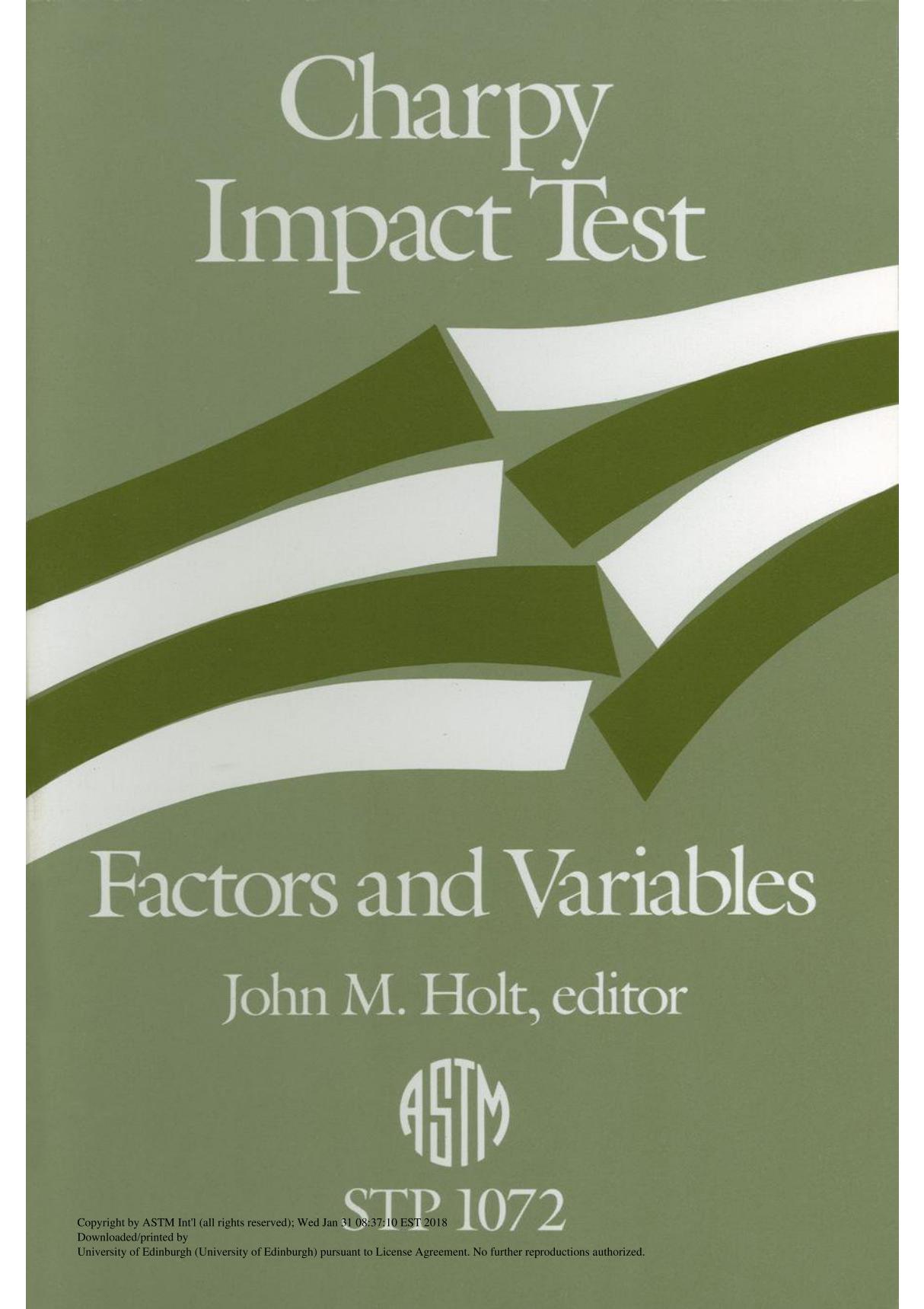 Charpy Impact Test Factors And Variables(ASTM STP1072-90)