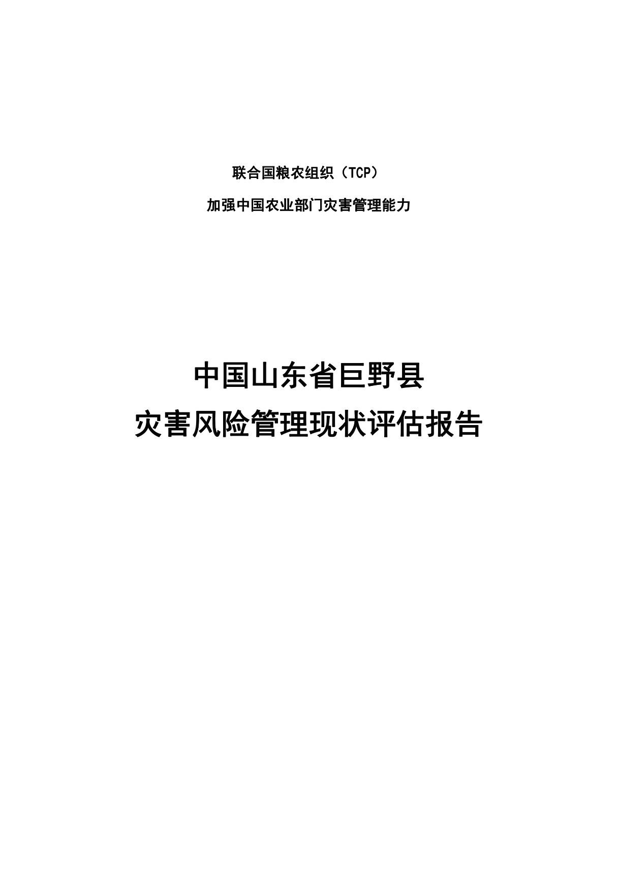 灾害风险管理现状评估报告