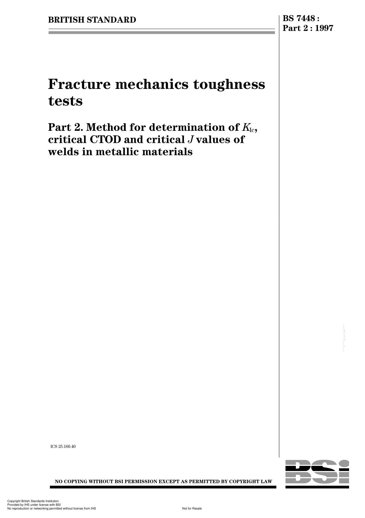 BS 7448 for CTOD part 2