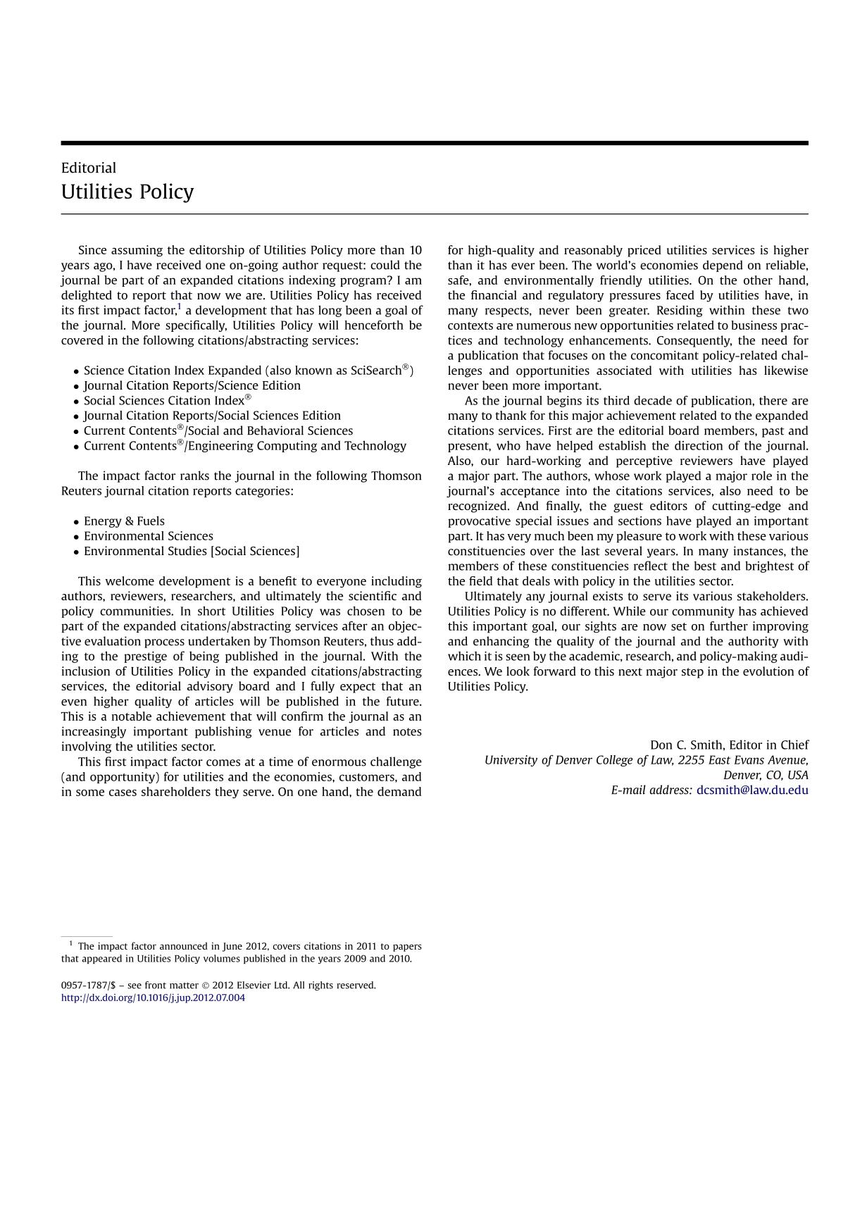 Utilities Policy