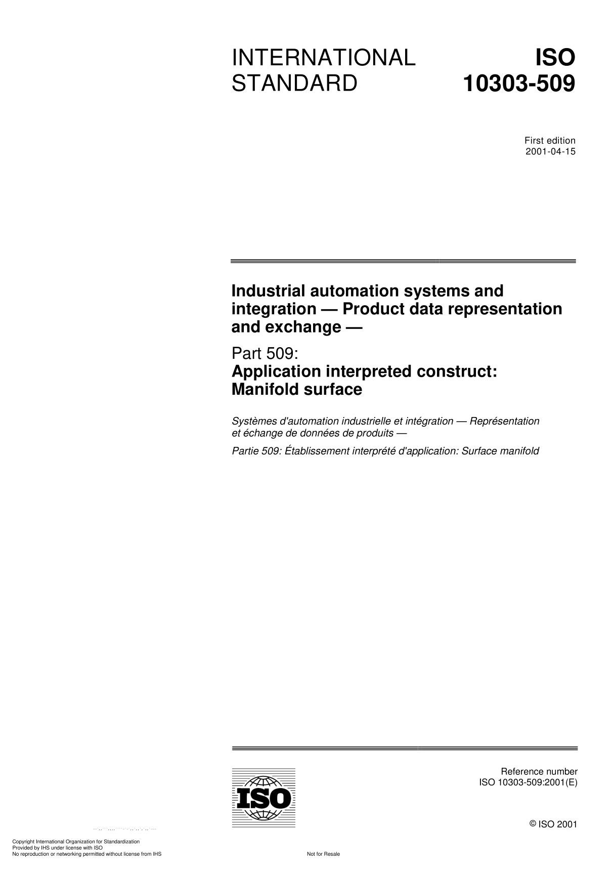 ISO 10303-509 Industrial automation systems and integration  Product data representation and exchange