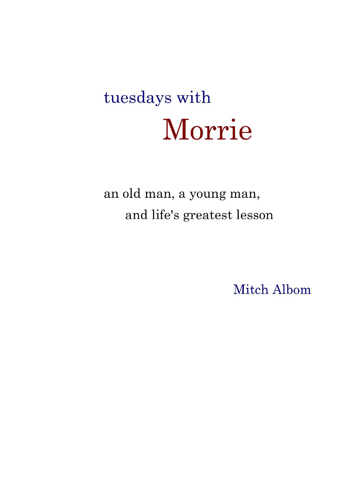 相约星期二 英文版 Tuesdays with Morrie