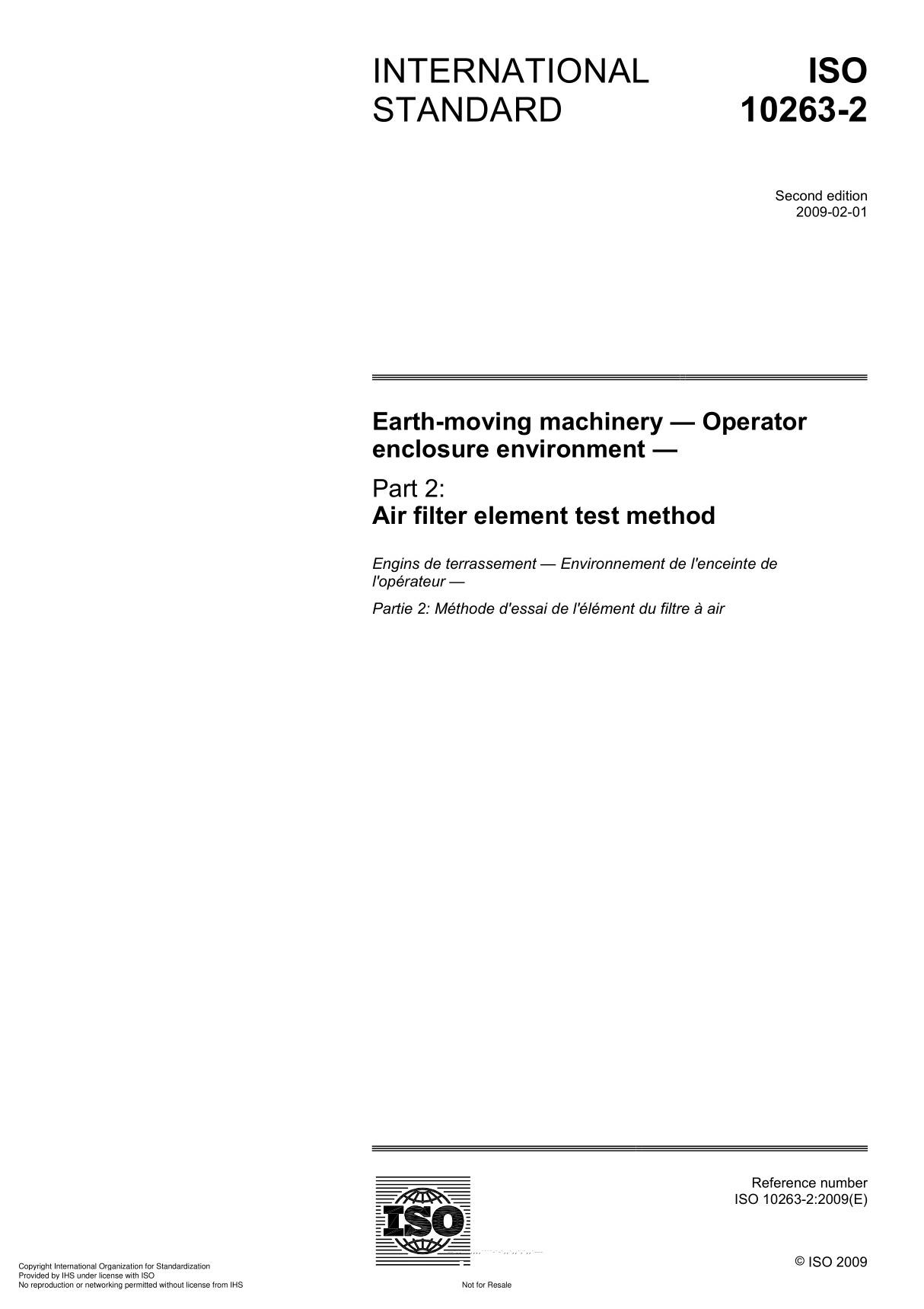 ISO 10263-2 Earth-moving machinery  Operator enclosure environment