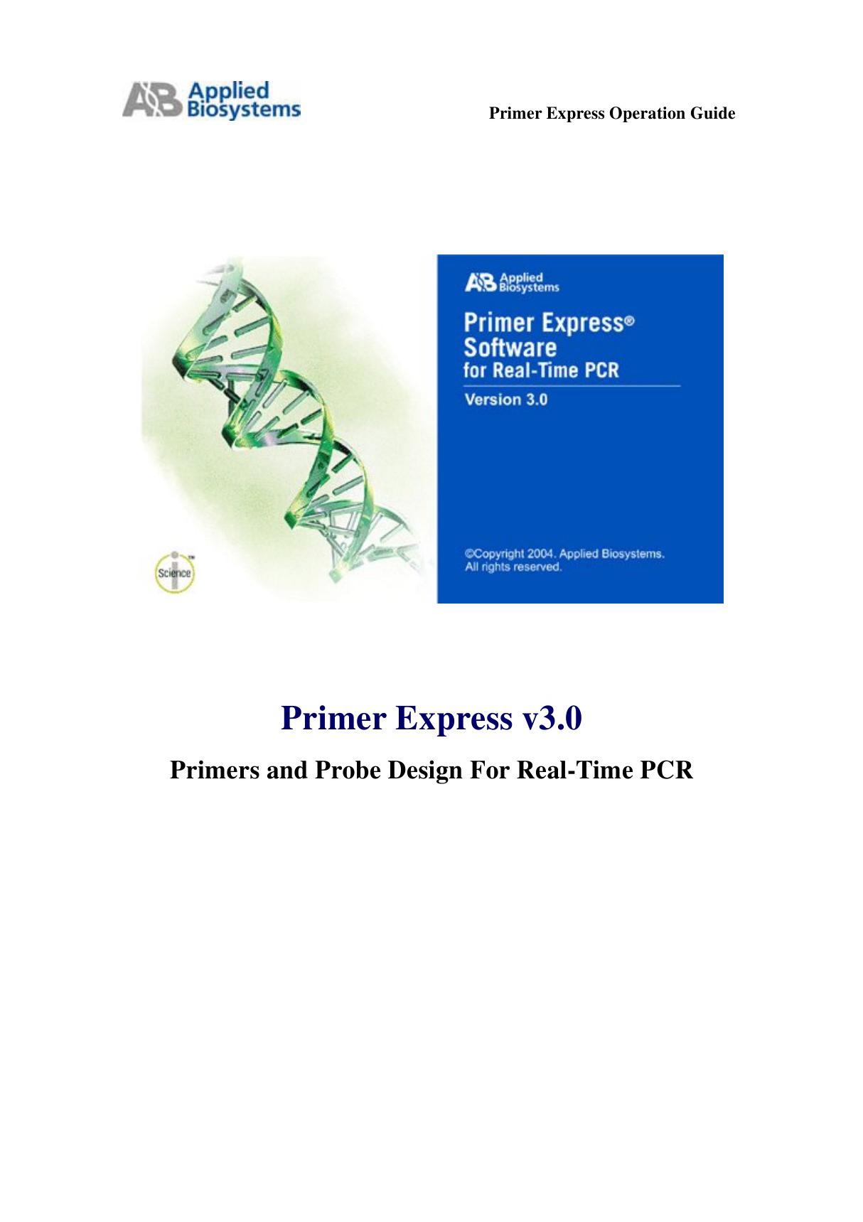 Primer Express v3.0 中文操作手册