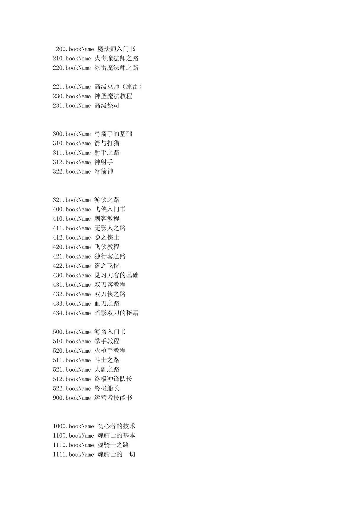 冒险岛095全职业技能代码