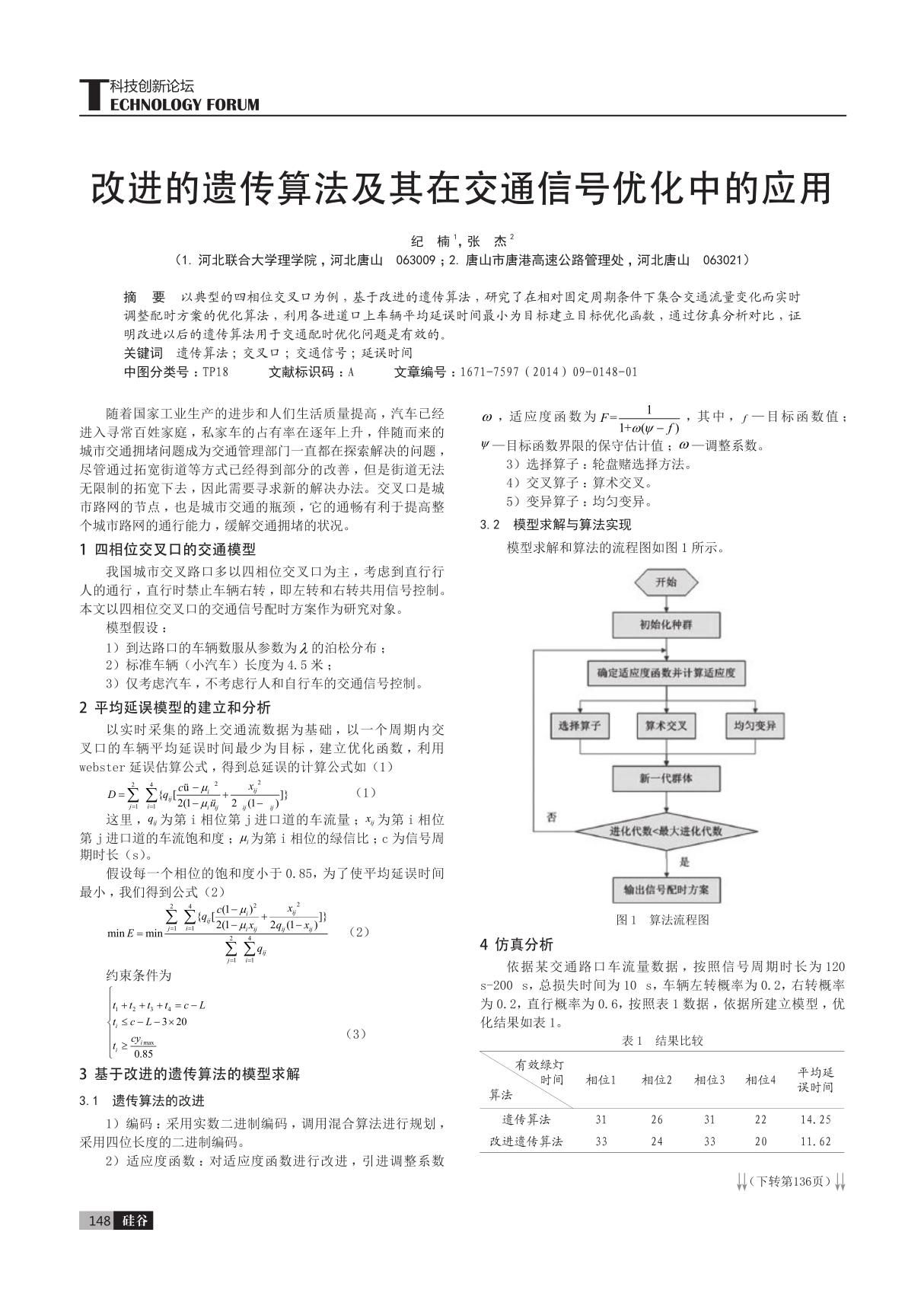 改进的遗传算法及其在交通信号优化中的应用