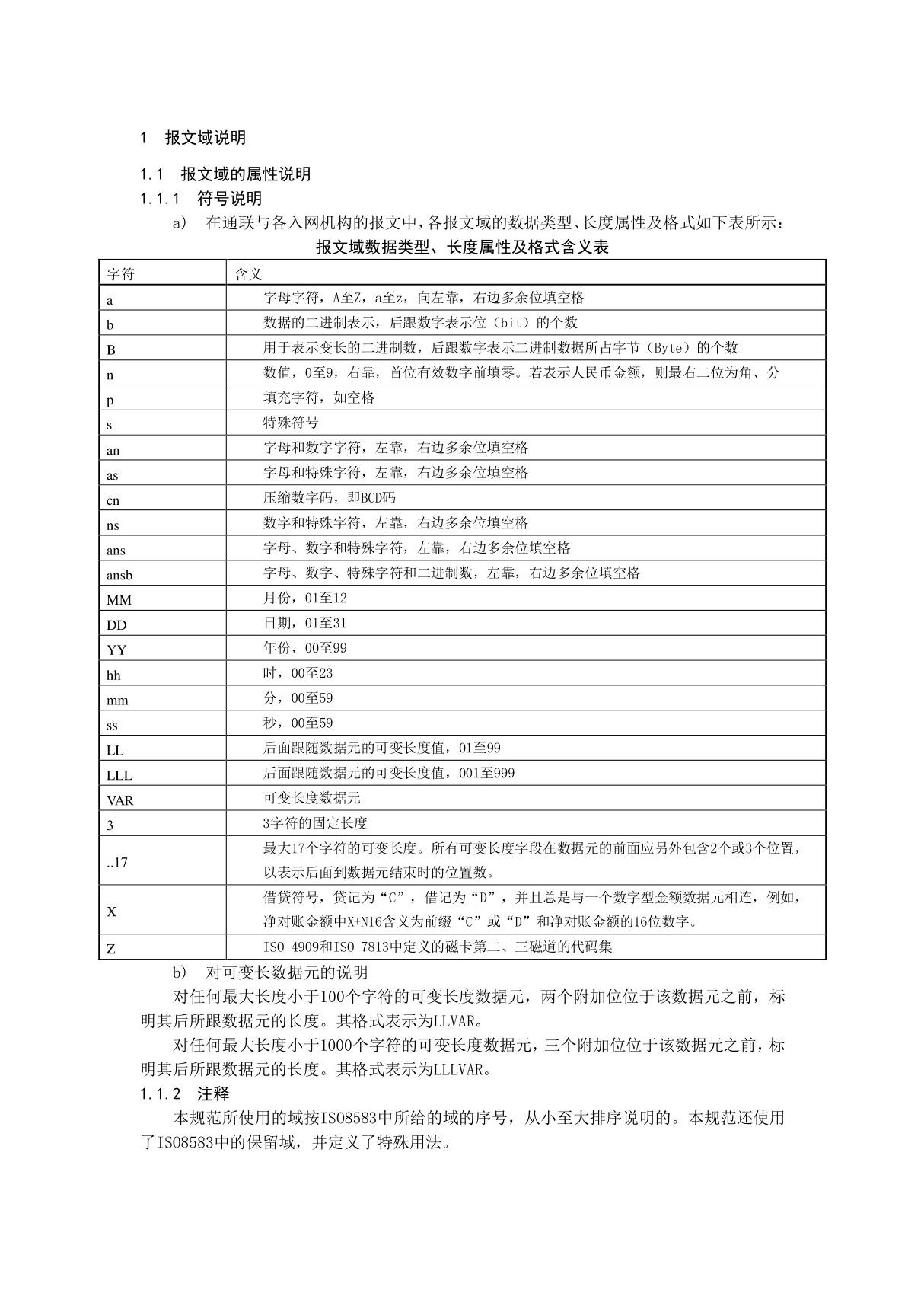 银联8583报文域说明ATM机报文传输规范