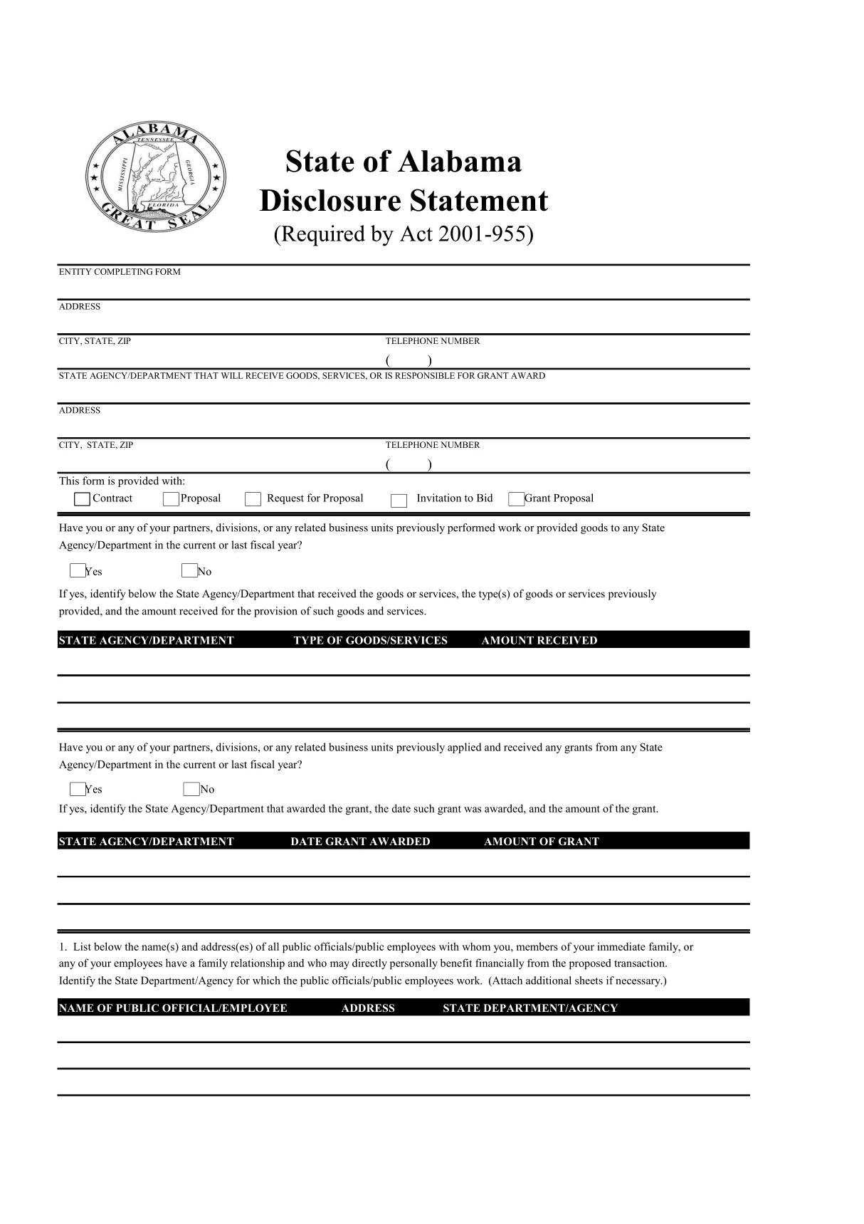 Disclosure Statement