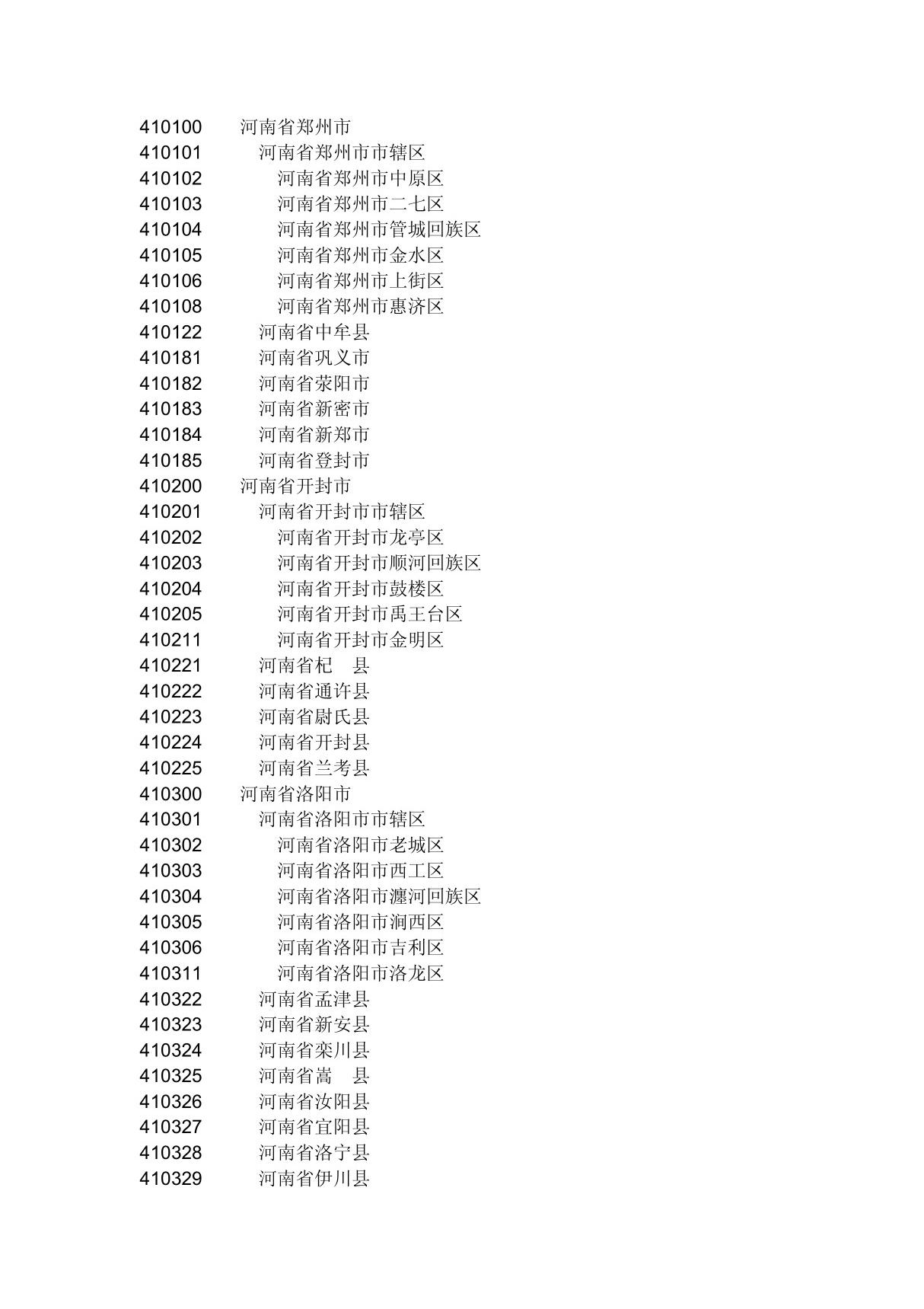 河南省身份证前六位数字代表的意义