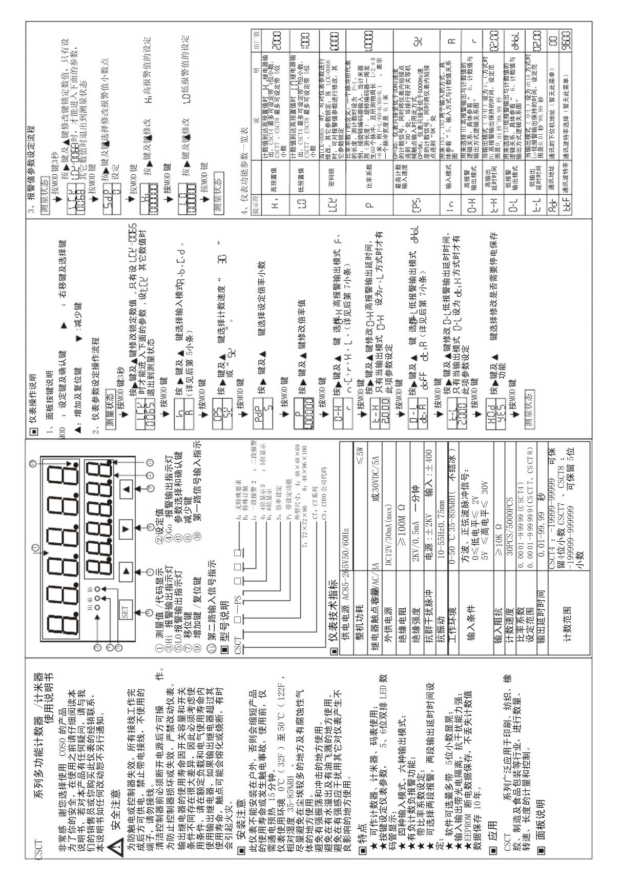 CSCT系列计数计米器说明书