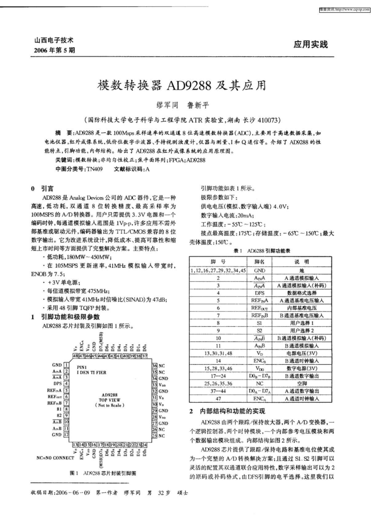 模数转换器AD9288及其应用