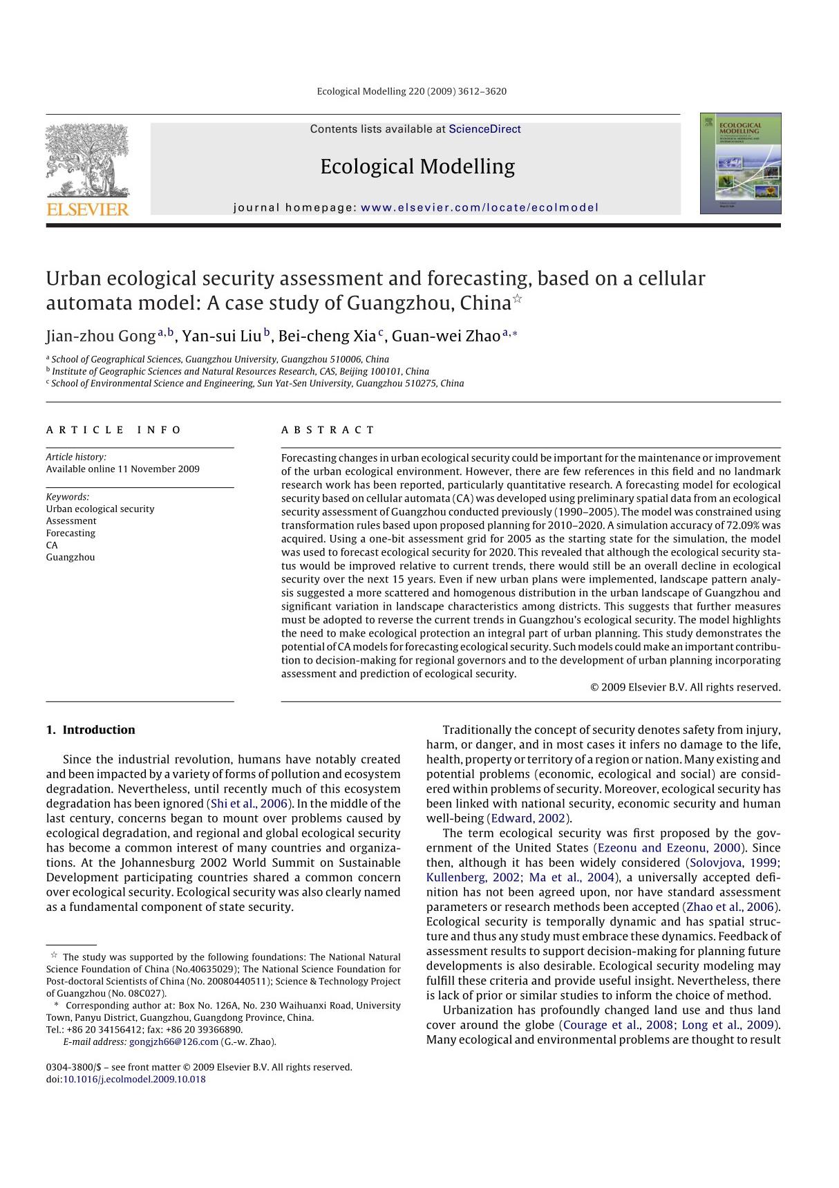 ecological modelling