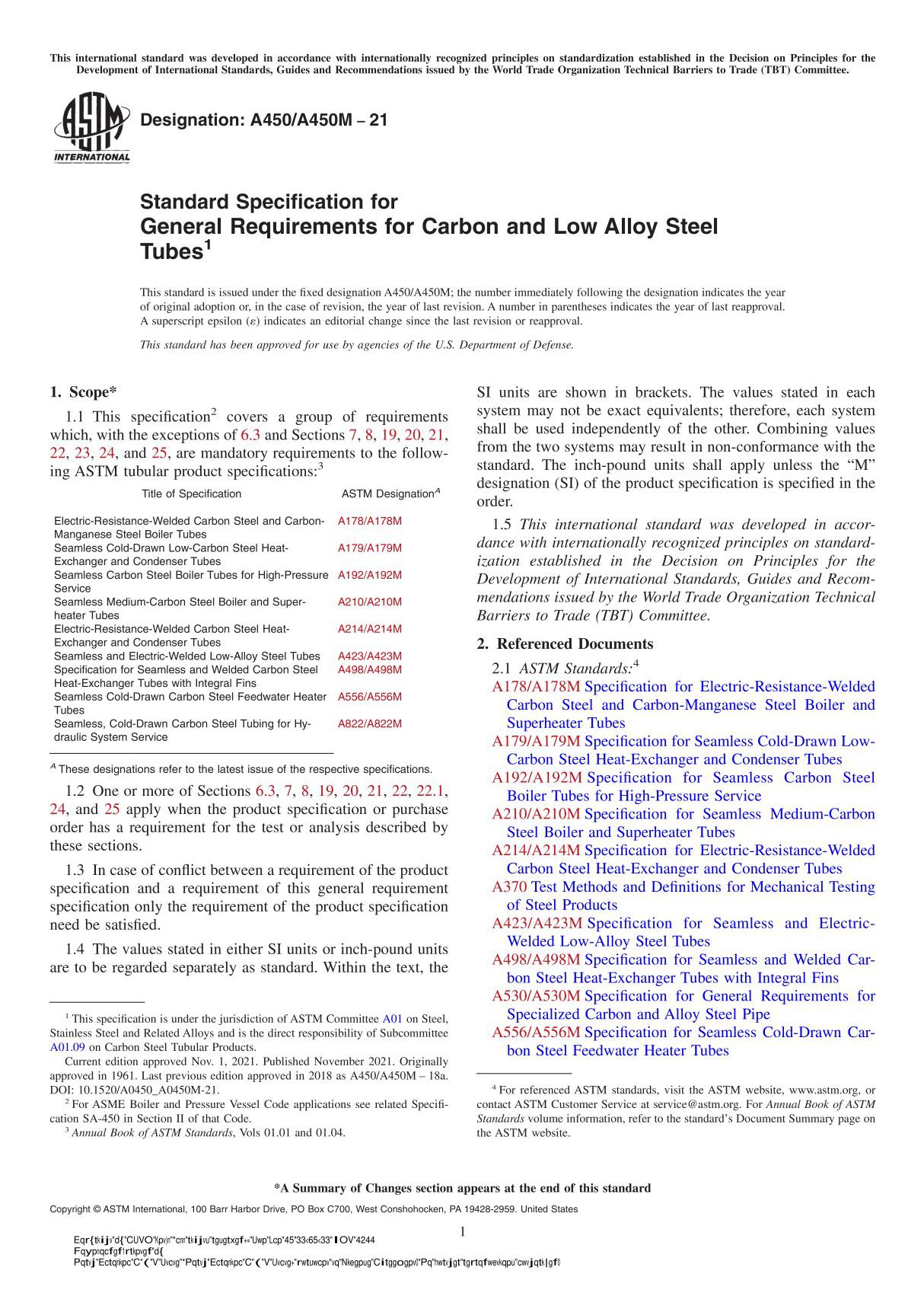 ASTM A790-20 无缝和焊接铁素体/奥氏体不锈钢管标准规范 Standard Specification for Seamless and Welded FerriticAustenitic Stainless