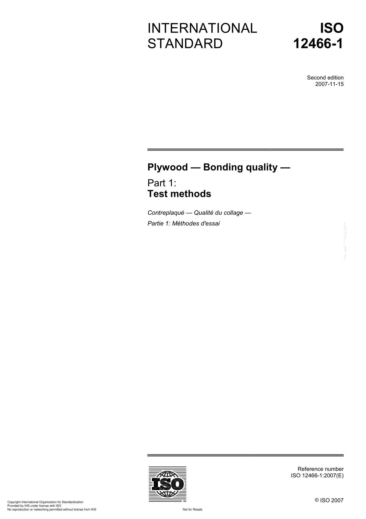 ISO 12466-1 Plywood  Bonding quality