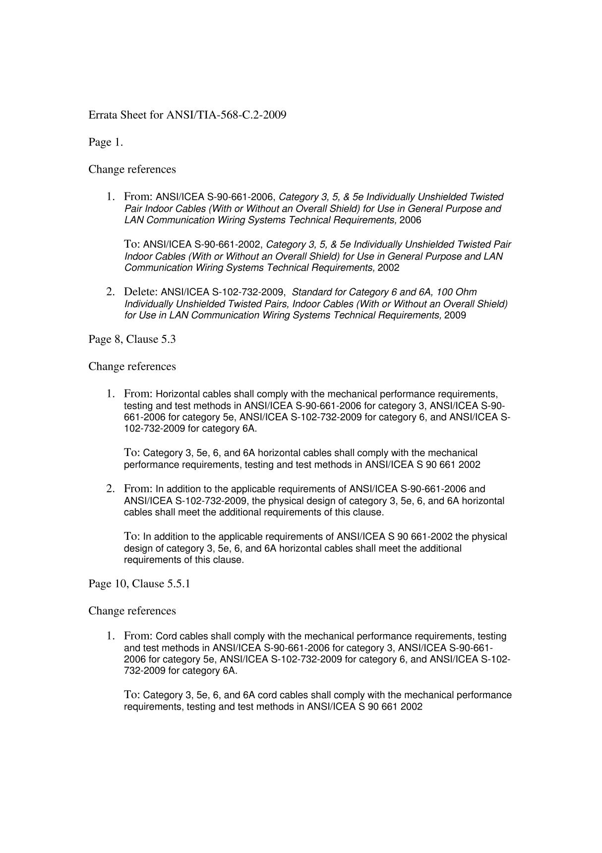 ANSI TIA-568-C.2-Errata Wiring Standard美国电信工业协会标准电线标准规范 1