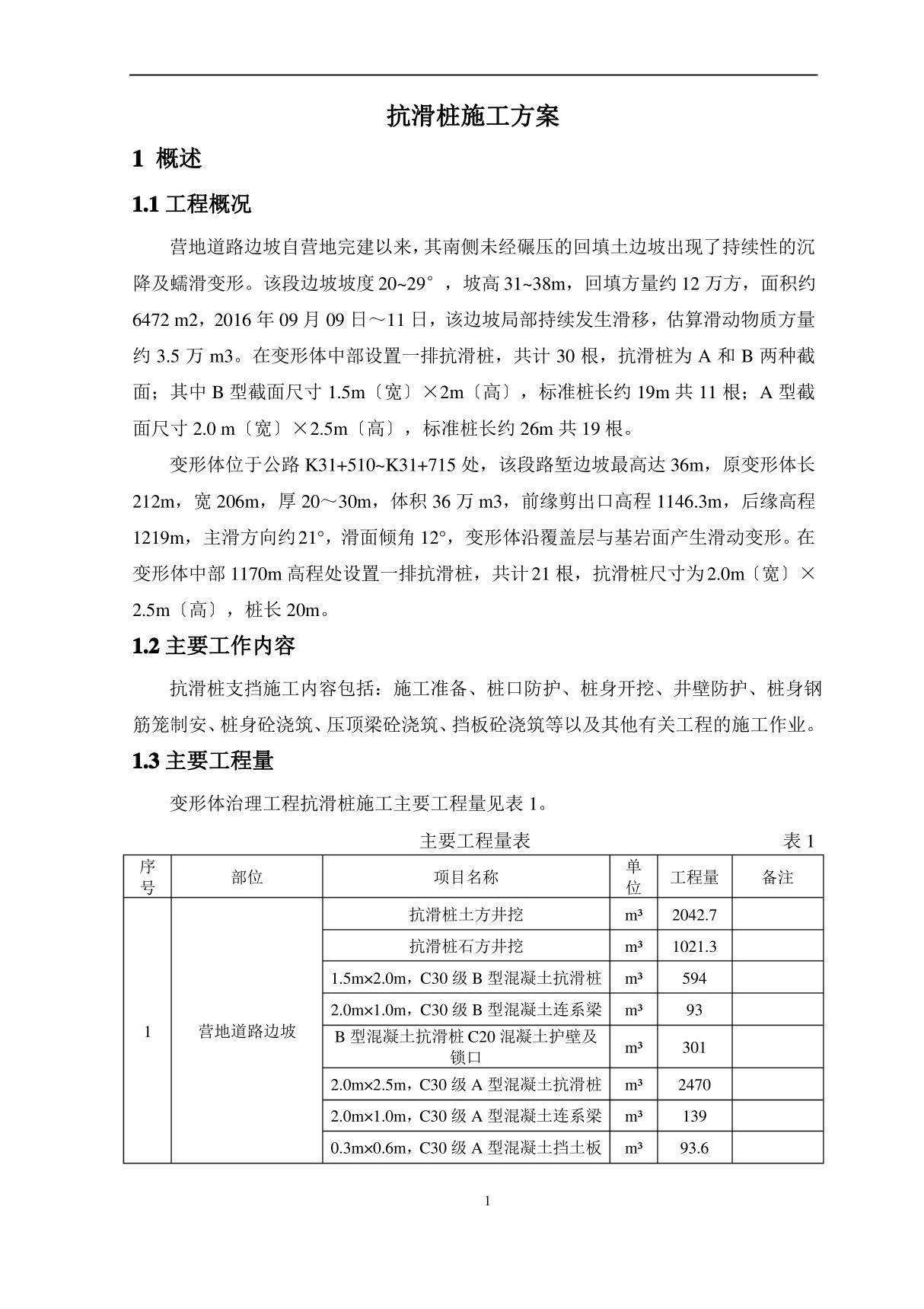 抗滑桩施工方案(更新版)