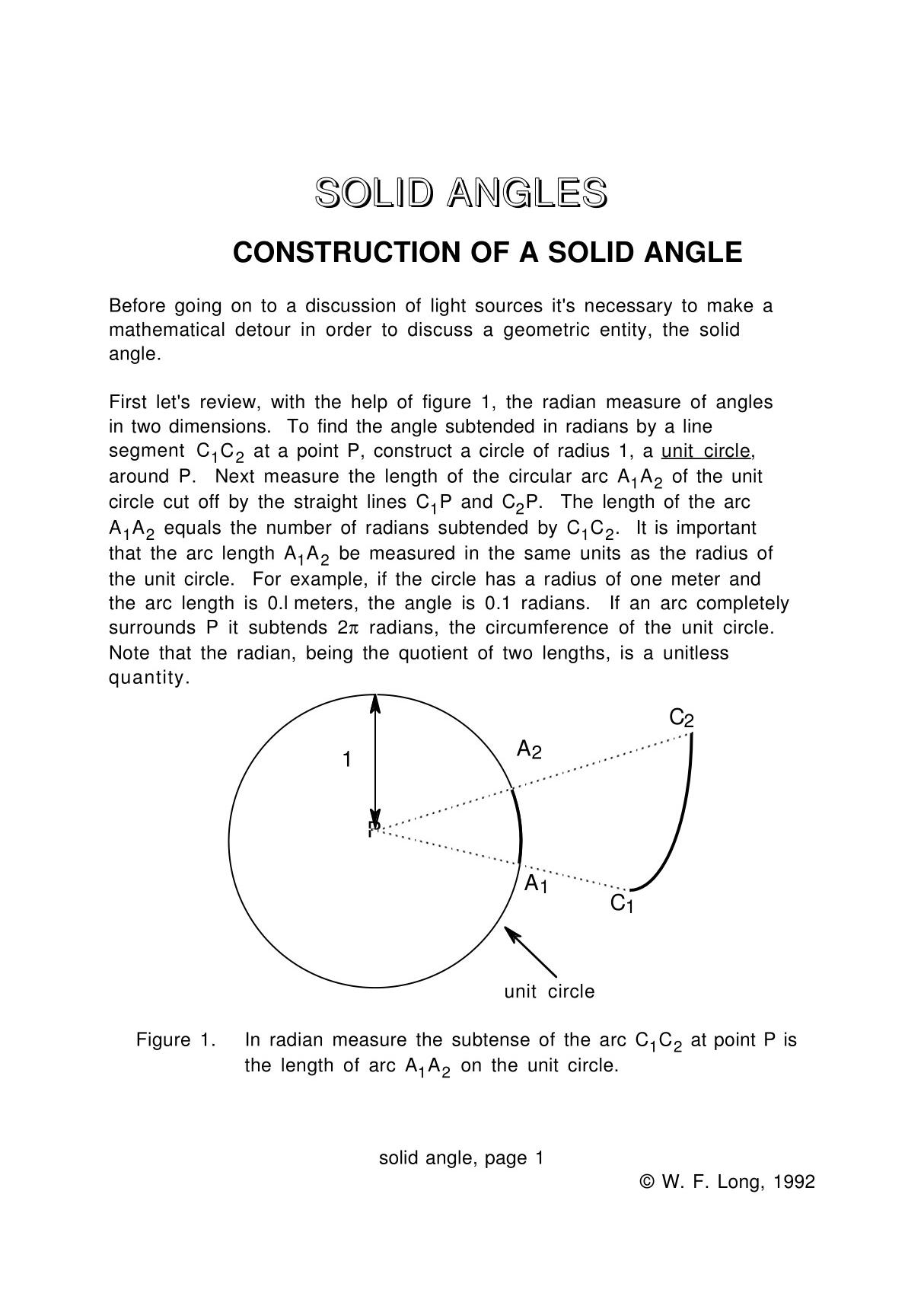 Solid Angle 立体角计算