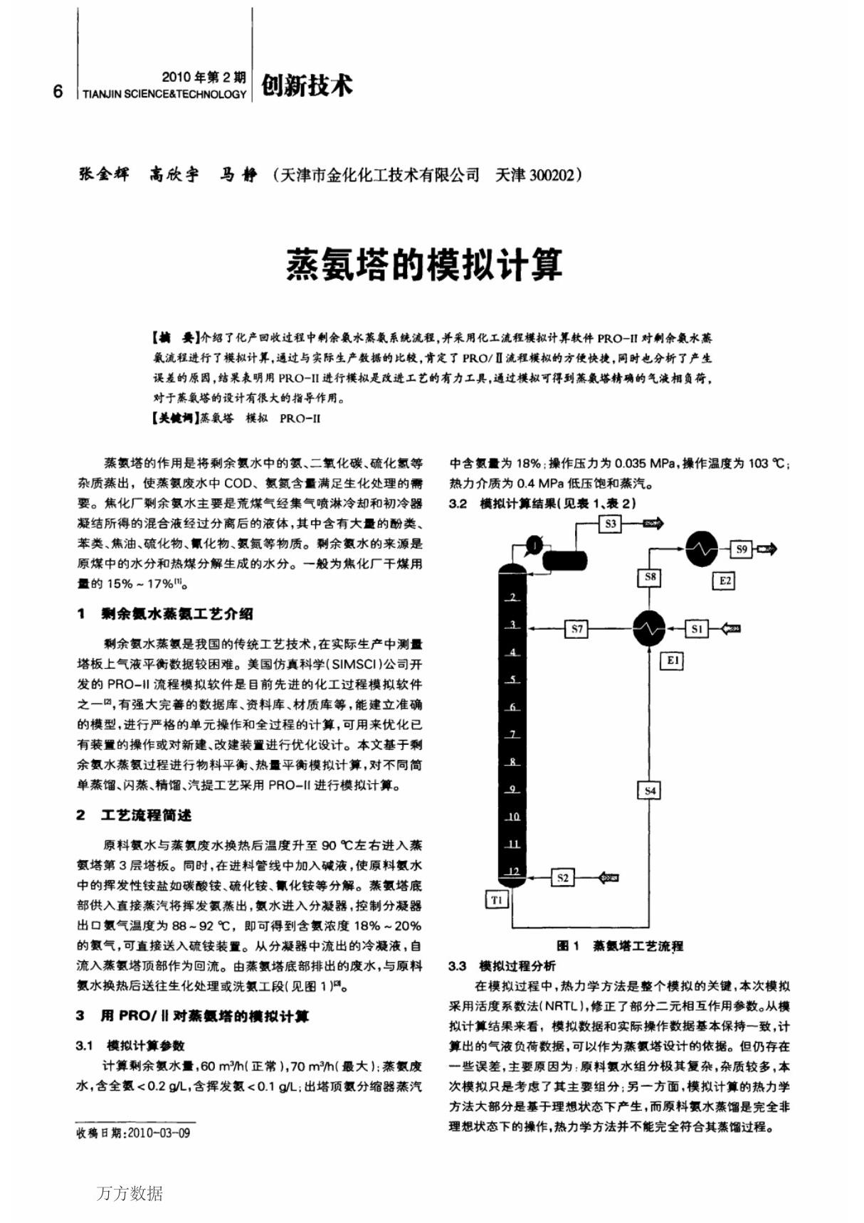 (论文)蒸氨塔的模拟计算