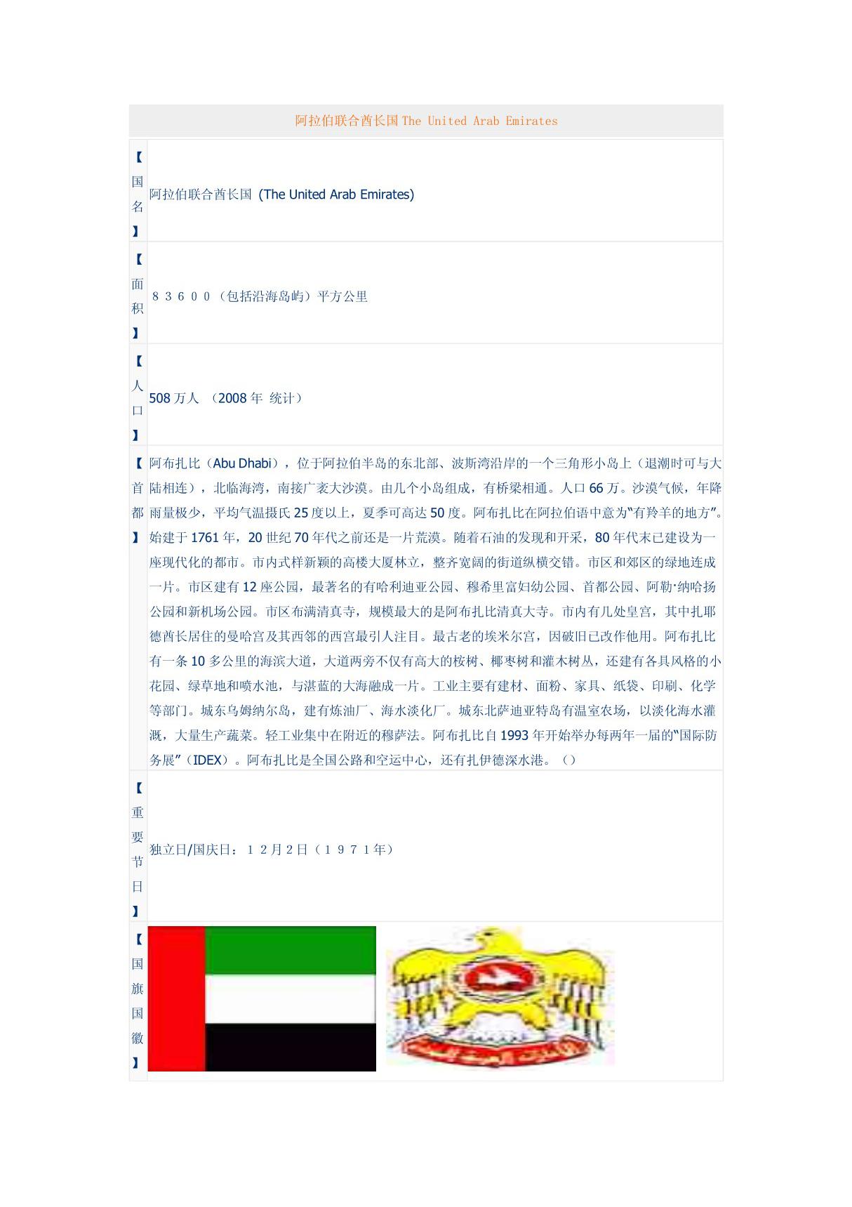 阿拉伯联合酋长国The United Arab Emirates