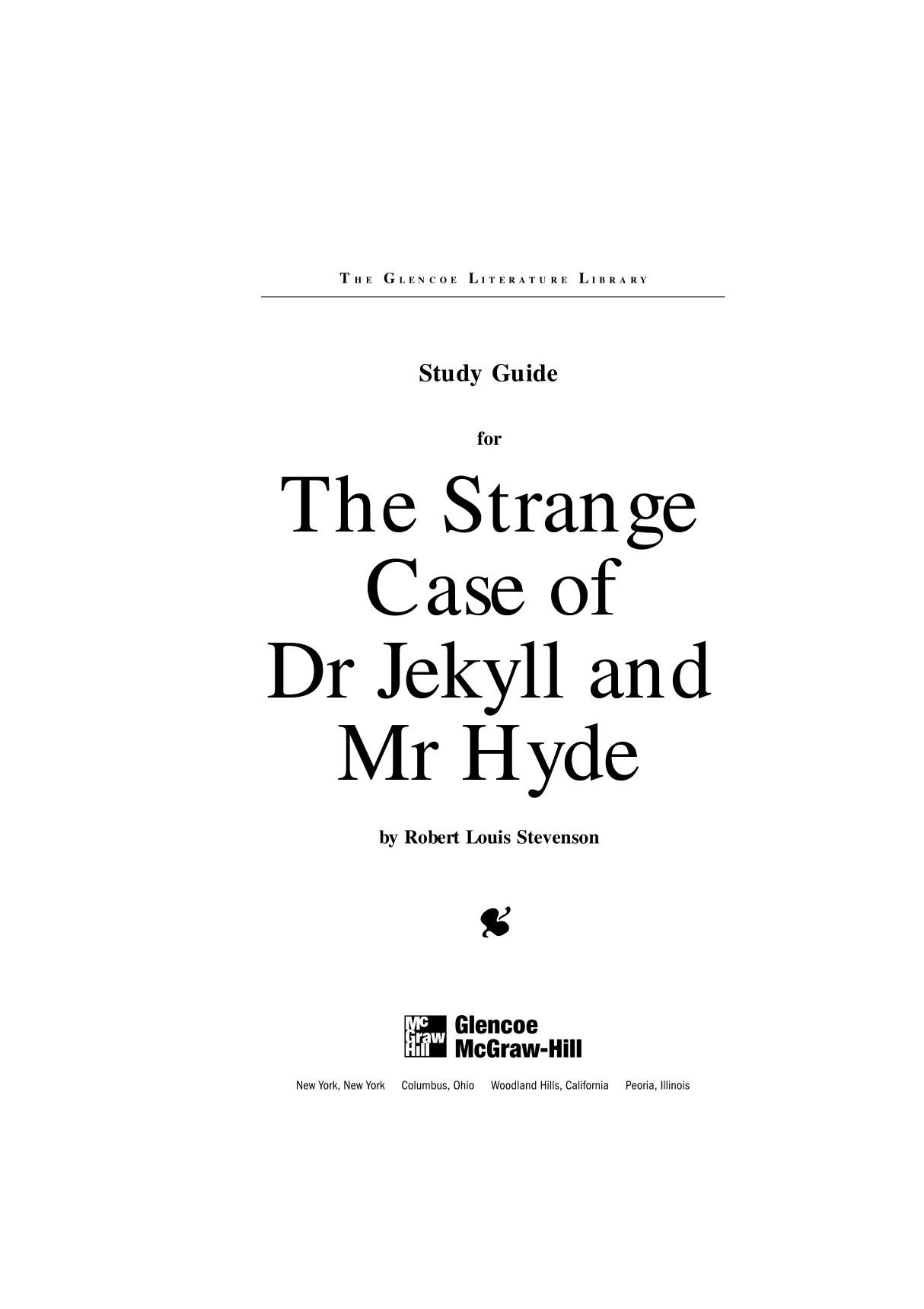 The Strange Case of Dr Jekyll and Mr Hyde - Glencoe