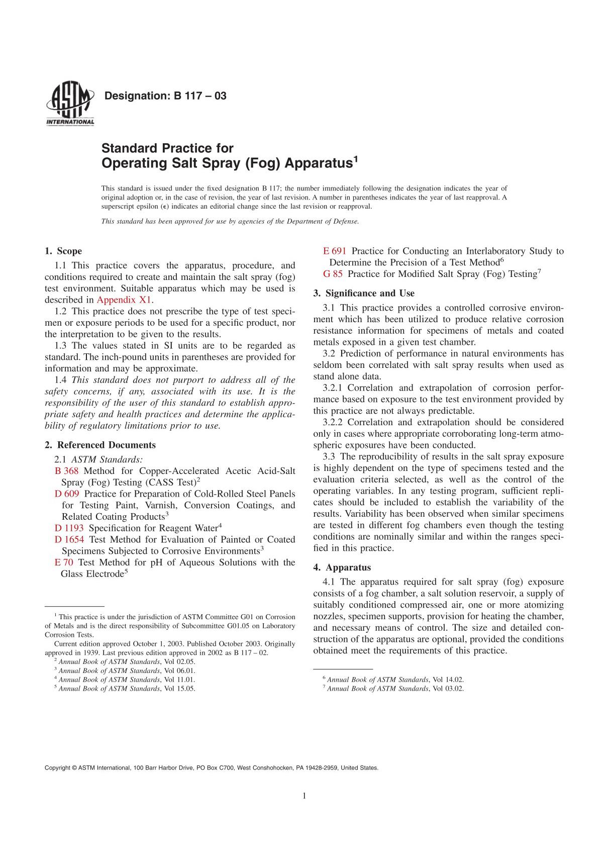 (精品)ASTM-B117盐雾测试标准(英文原版)