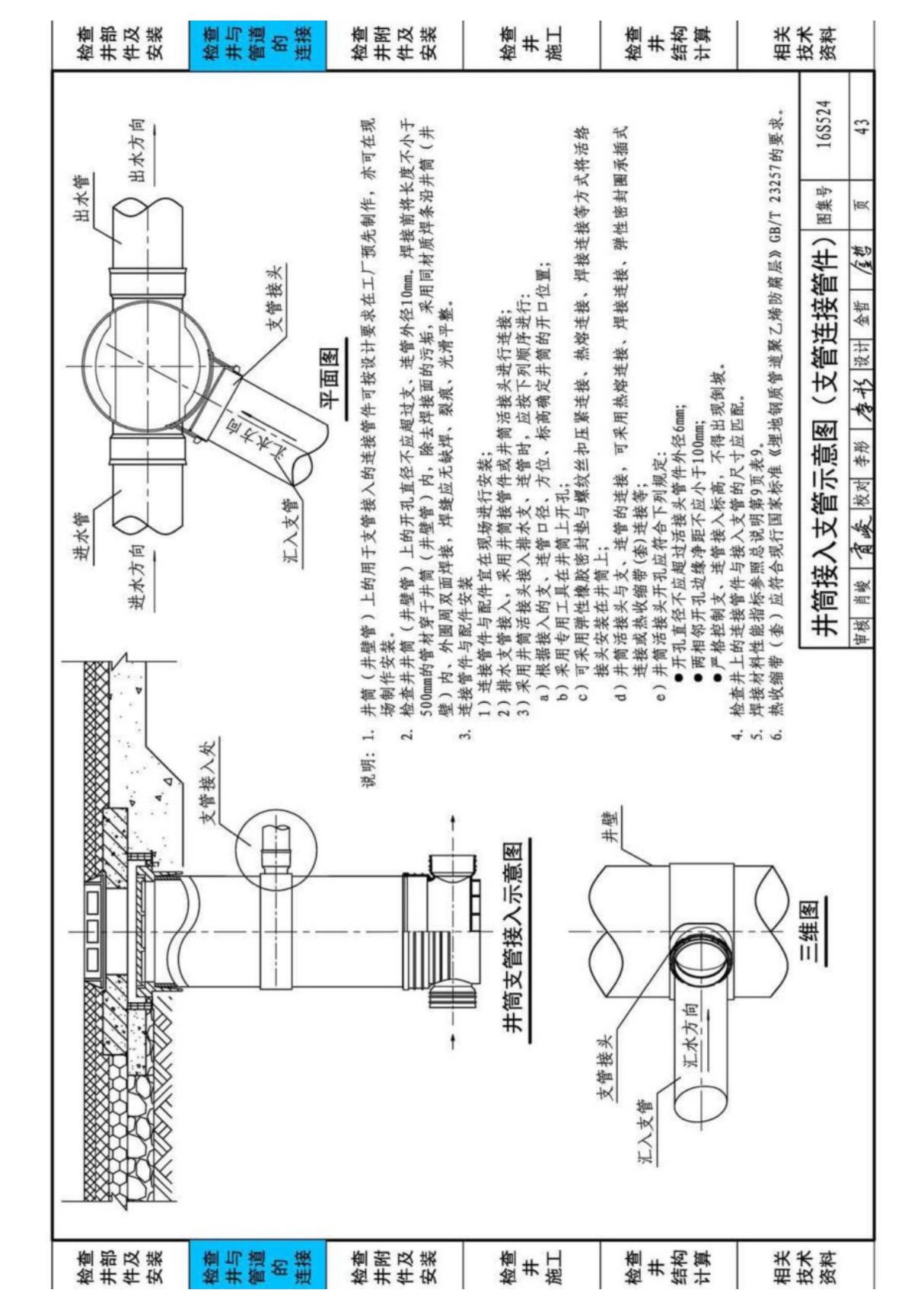 国标图集16S524塑料排水检查井-井筒直径Φ700-Φ1000-国家标准给排水设计图集电子版 2