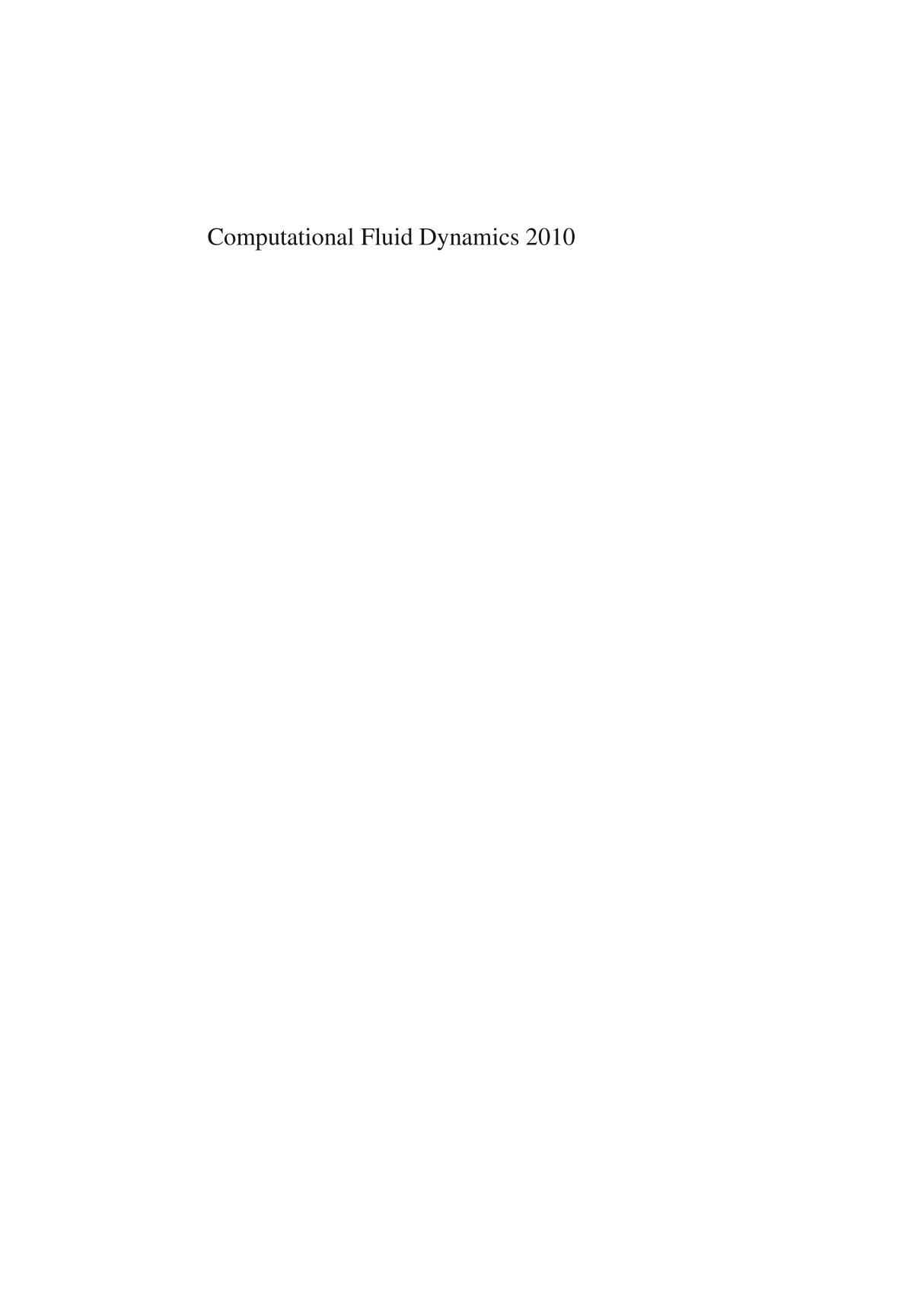 计算流体力学 Computational Fluid Dynamics 2010