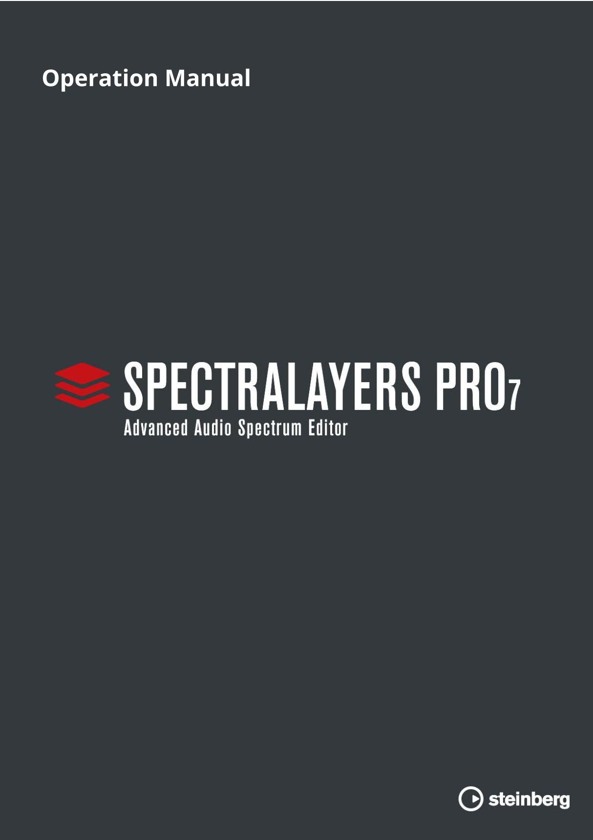 Steinberg斯坦伯格SpectraLayers Pro 7操作手册