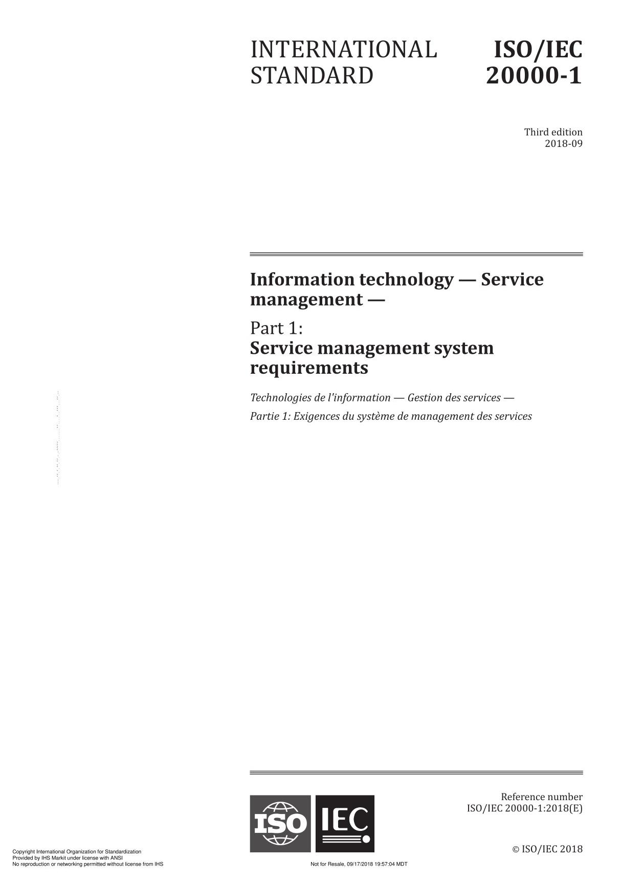 ISO IEC 20000-1-2018 正版 ISO 标准全文下载