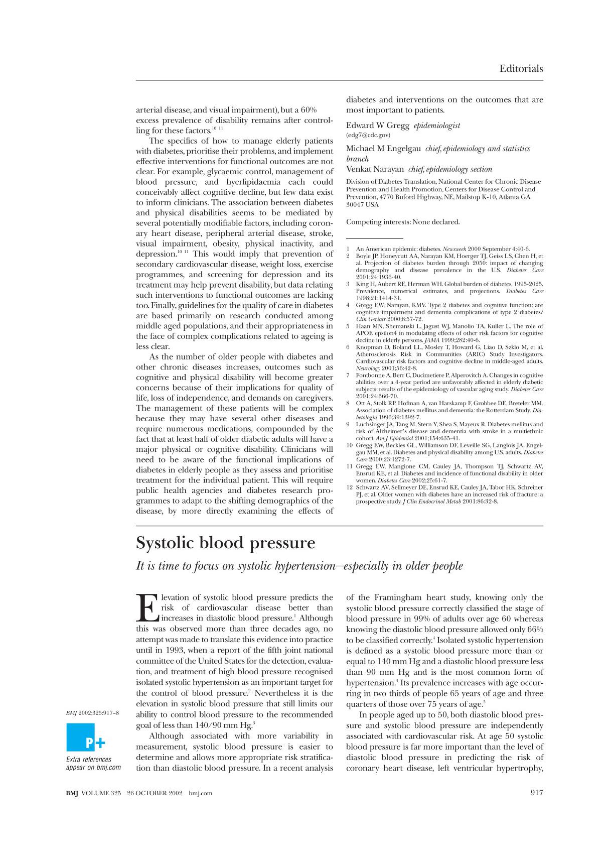 Systolic blood pressure