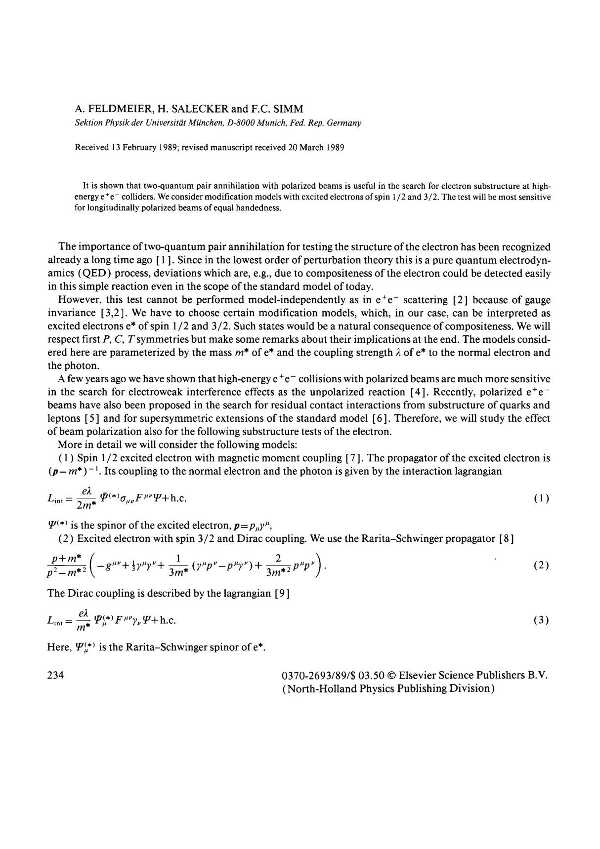 Substructure tests with polarized e(sup) (sup)e(sup) (sup)→2γ