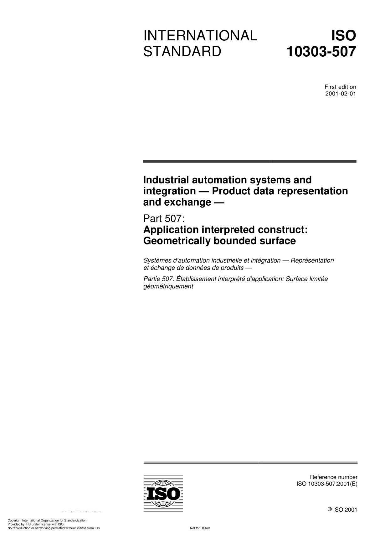 ISO 10303-507 Industrial automation systems and integration  Product data representation and exchange