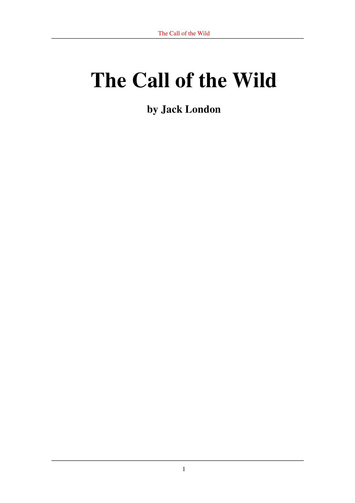 《野性的呼唤》The Call of the Wild小说英文原版电子版