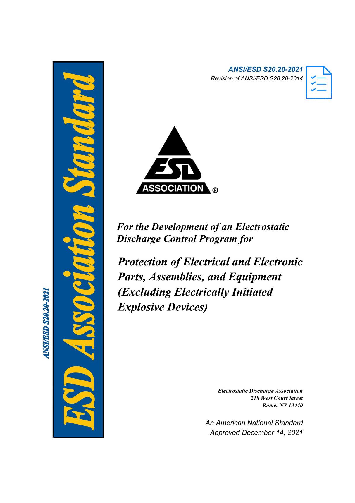 ANSI-ESD-S20.20-2021高清无码