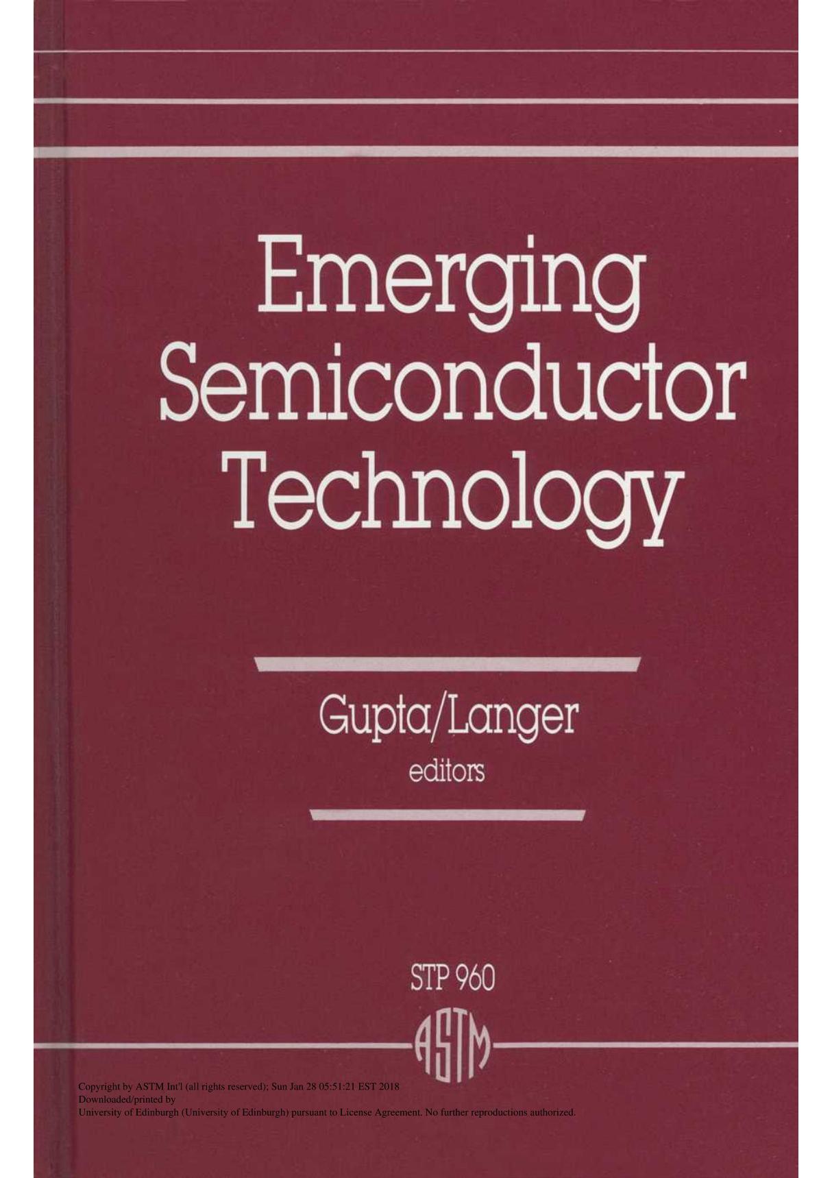 Emerging Semiconductor Technology(ASTM STP960-87)