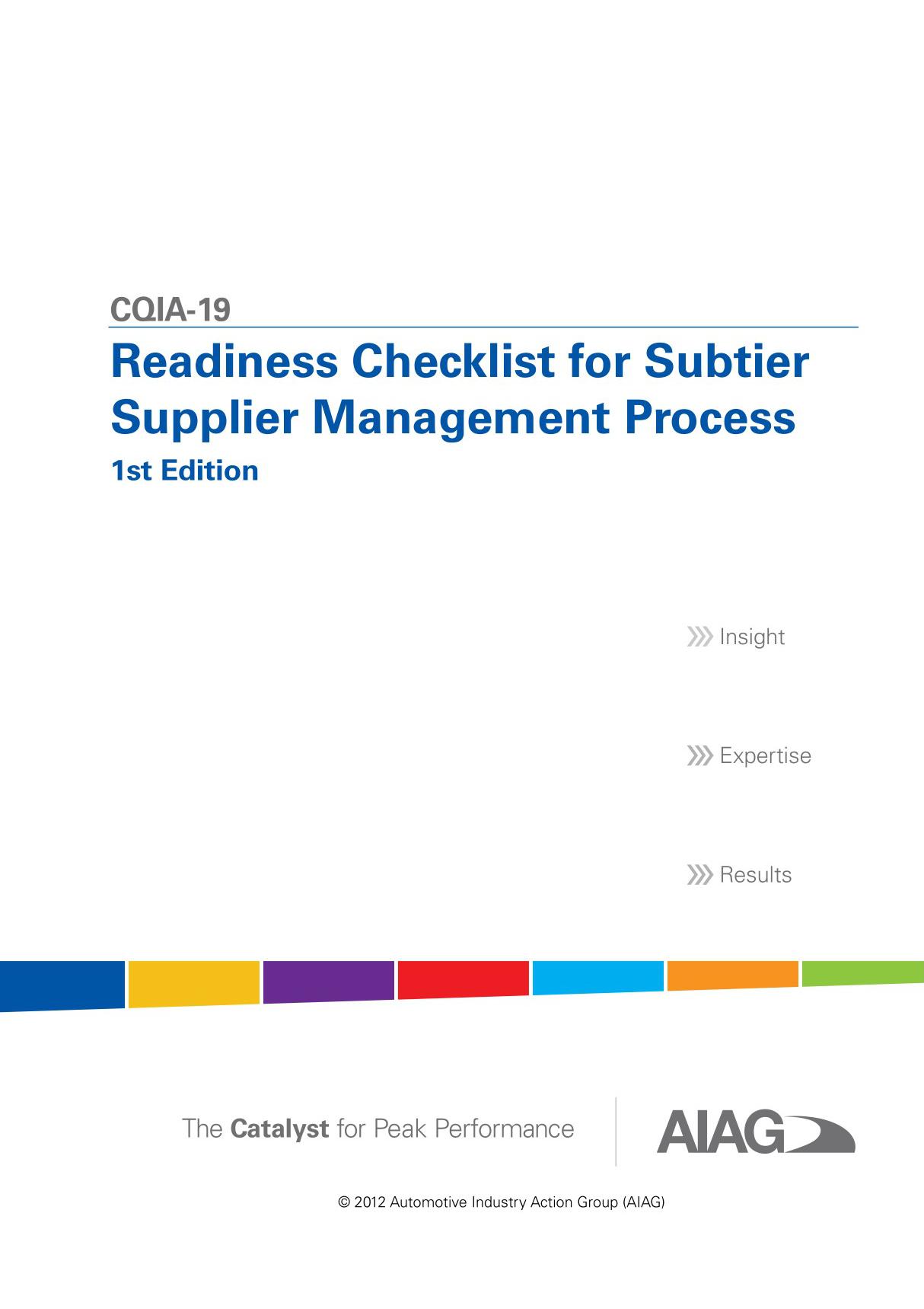 CQI-19 readiness checklist for SSMP